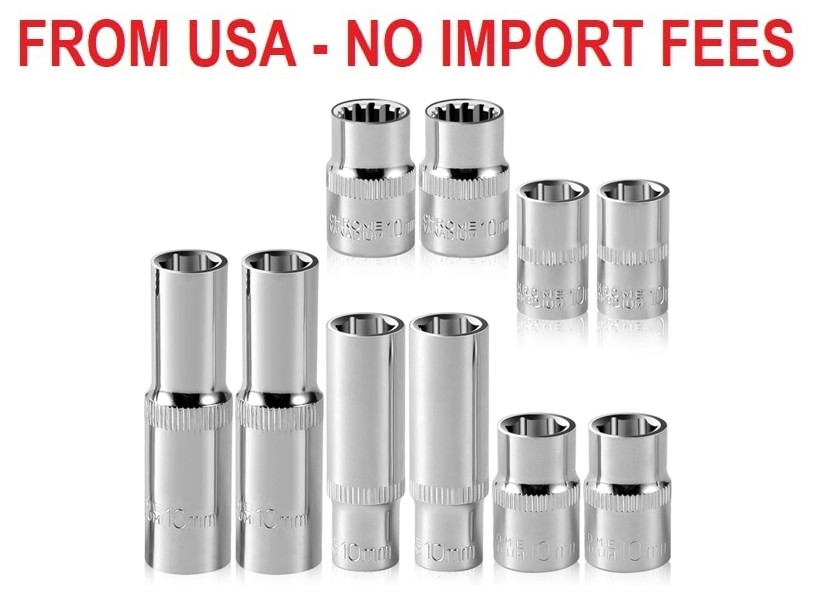 [10-Piece] 10mm Socket Set, 1/4-Inch & 3/8-Inch Drive Impact Socket, 6-Point & 1