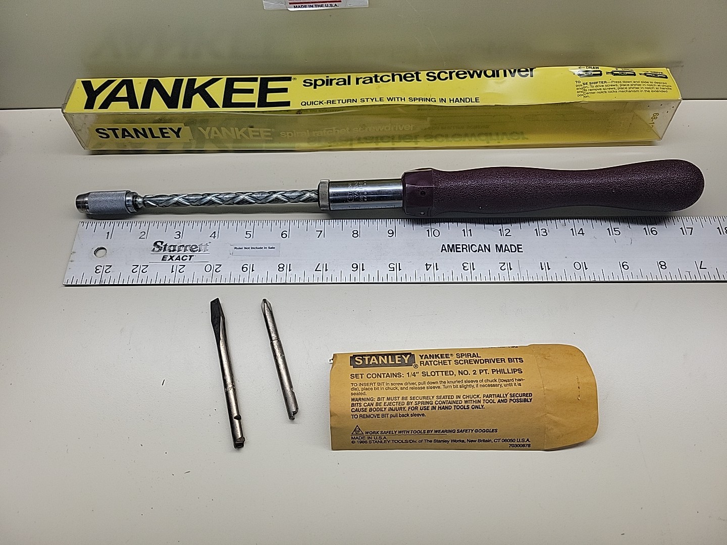 Stanley Yankee 68-130 130A Spiral Ratchet Screwdriver NOS No. 2 Phillips Flat