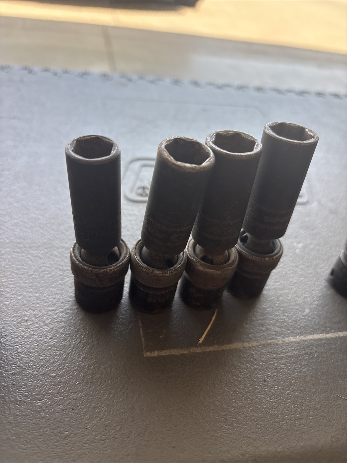 SNAP-ON 9pc 3/8 Drive 6pt Metric Deep Swivel Impact Sockets 8-19mm IPLFM Set Lot