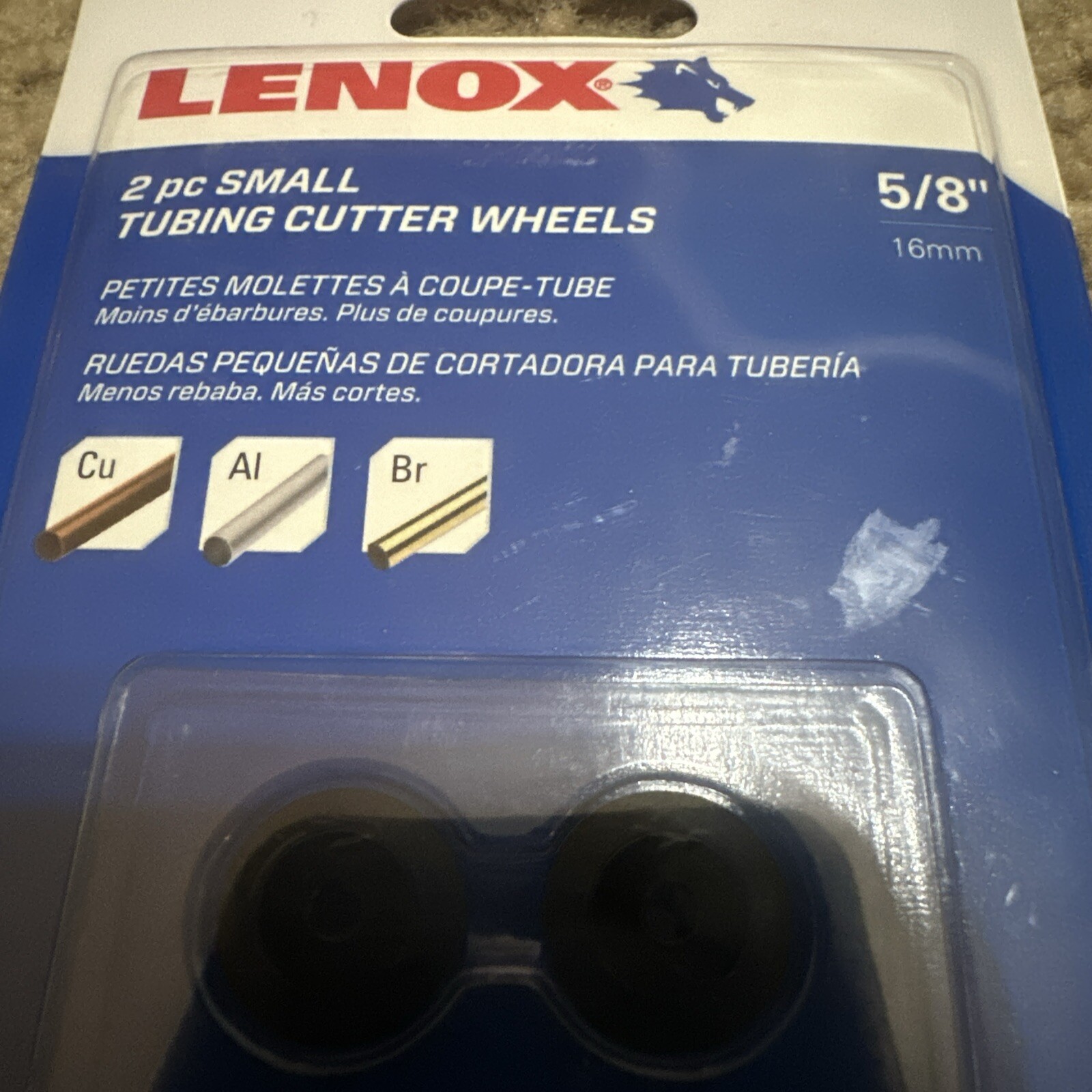 Lenox Small Cutter Wheel Copper Alum Brass 5/8 1921697 Miniature New 1 Pack of 2