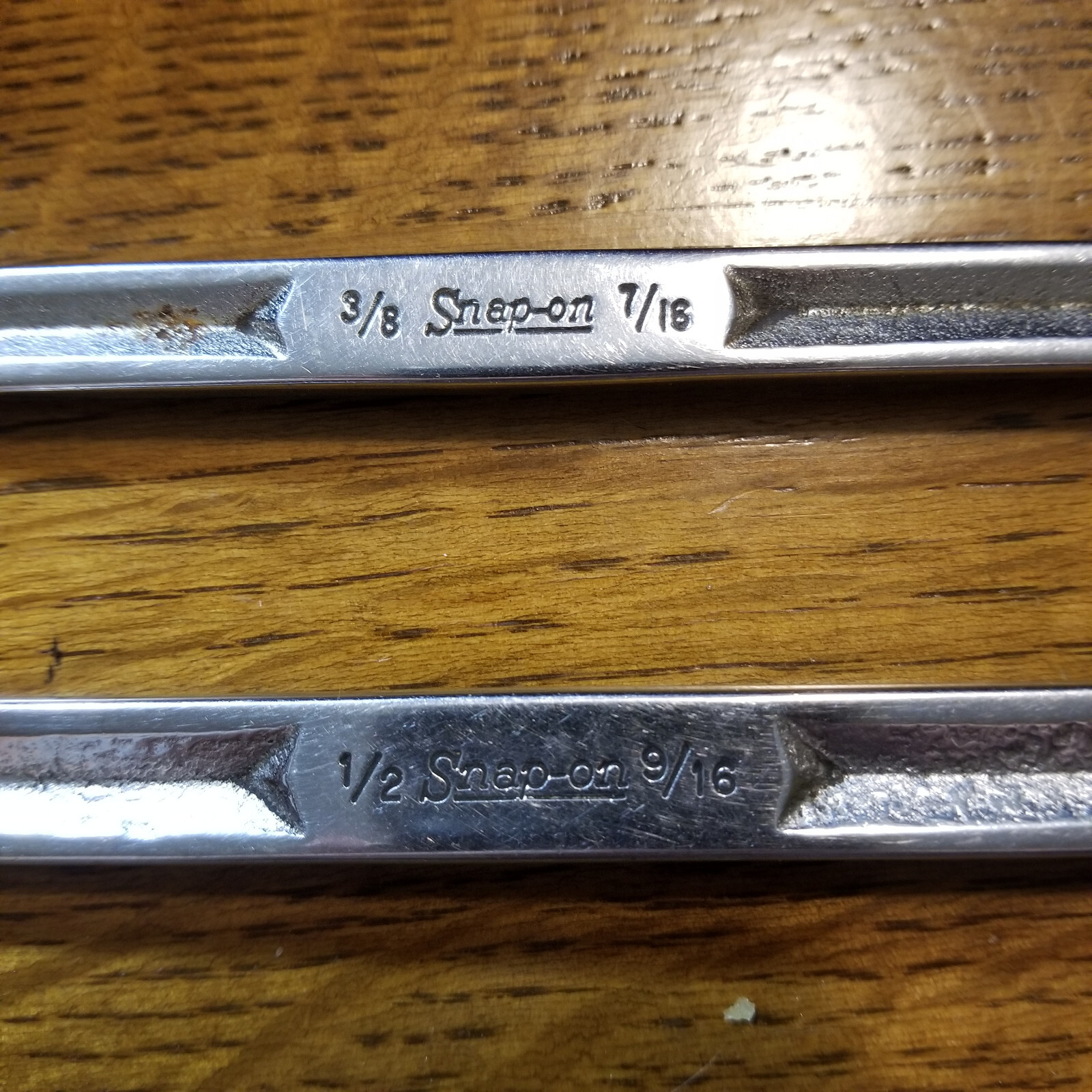 SNAP ON 3/8in x 7/16in & 1/2in X 9/16in Flare Nut Line Wrenchs VERY GOOD.