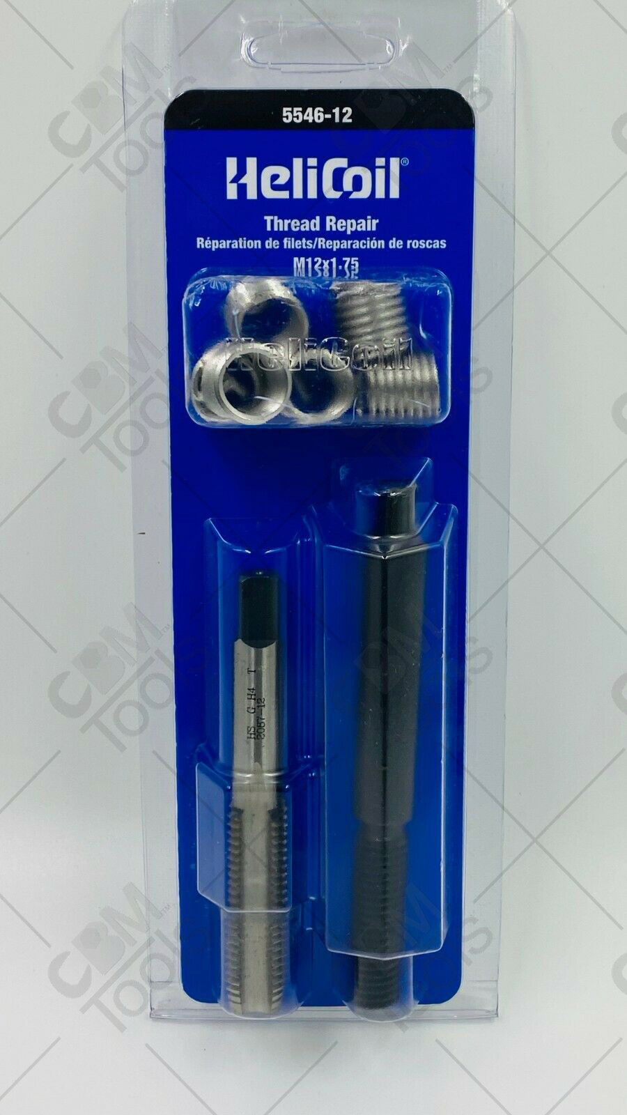 HeliCoil 554602 M12x1.75 Thread Repair Kit for Metric Coarse Threads 6 Inserts