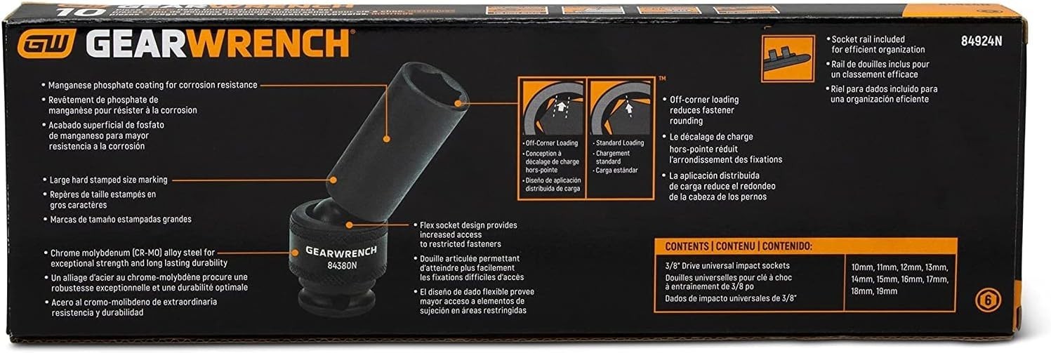 Metric 10-Piece 3/8” Drive Deep Impact Socket Set – Reliability and Performance