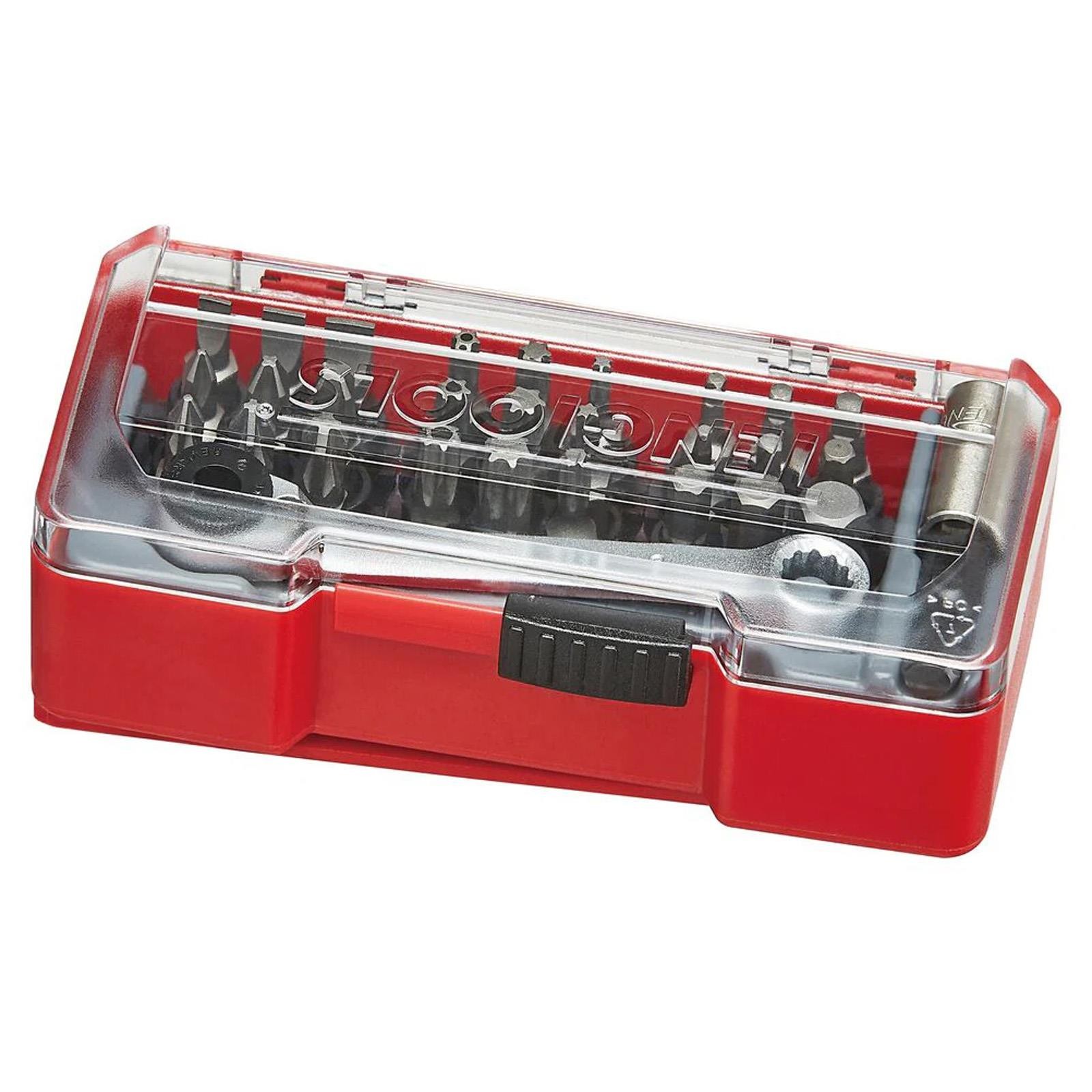 Teng Tools Mixed Screwdriver Bit Set with Ratchet and Belt Clip 29 Pieces TJ1429