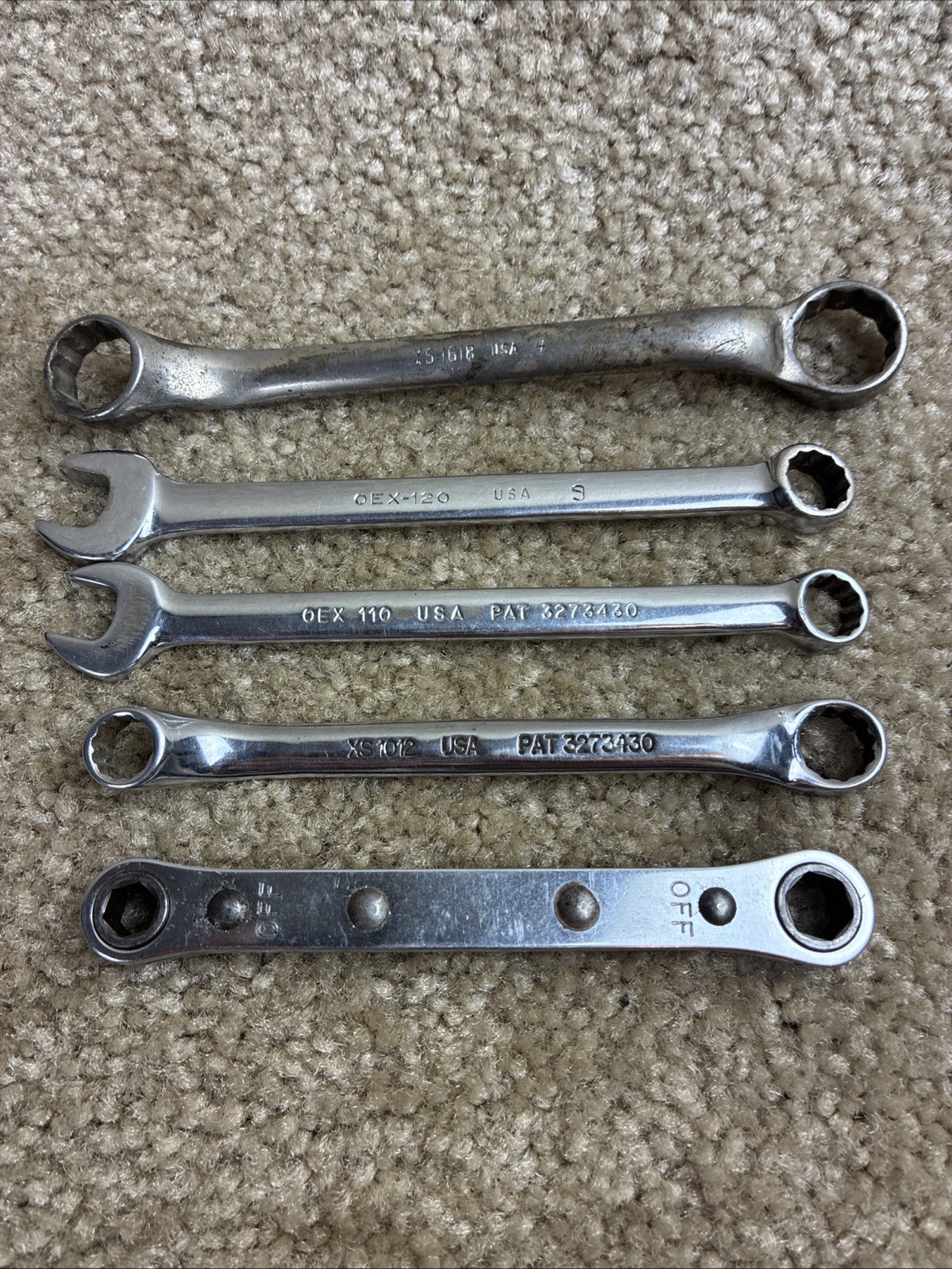 Snap-on 5pc.Small Wrench Set SAE Box & Combo Wrenches Vintage