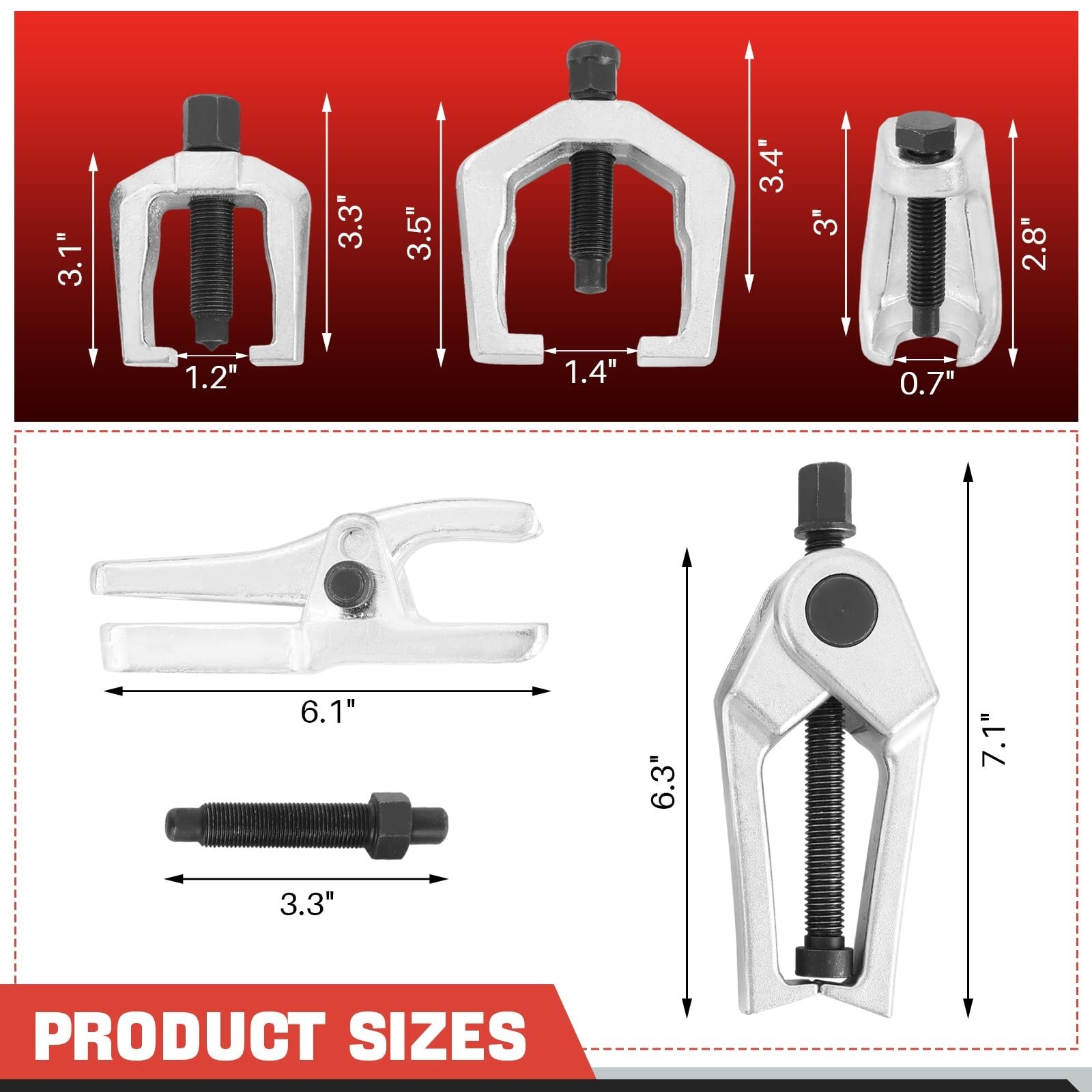 5PCS Ball Joint Separator Tool Kit – 5-in-1 Pitman Arm Puller & Tie Rod End Remo