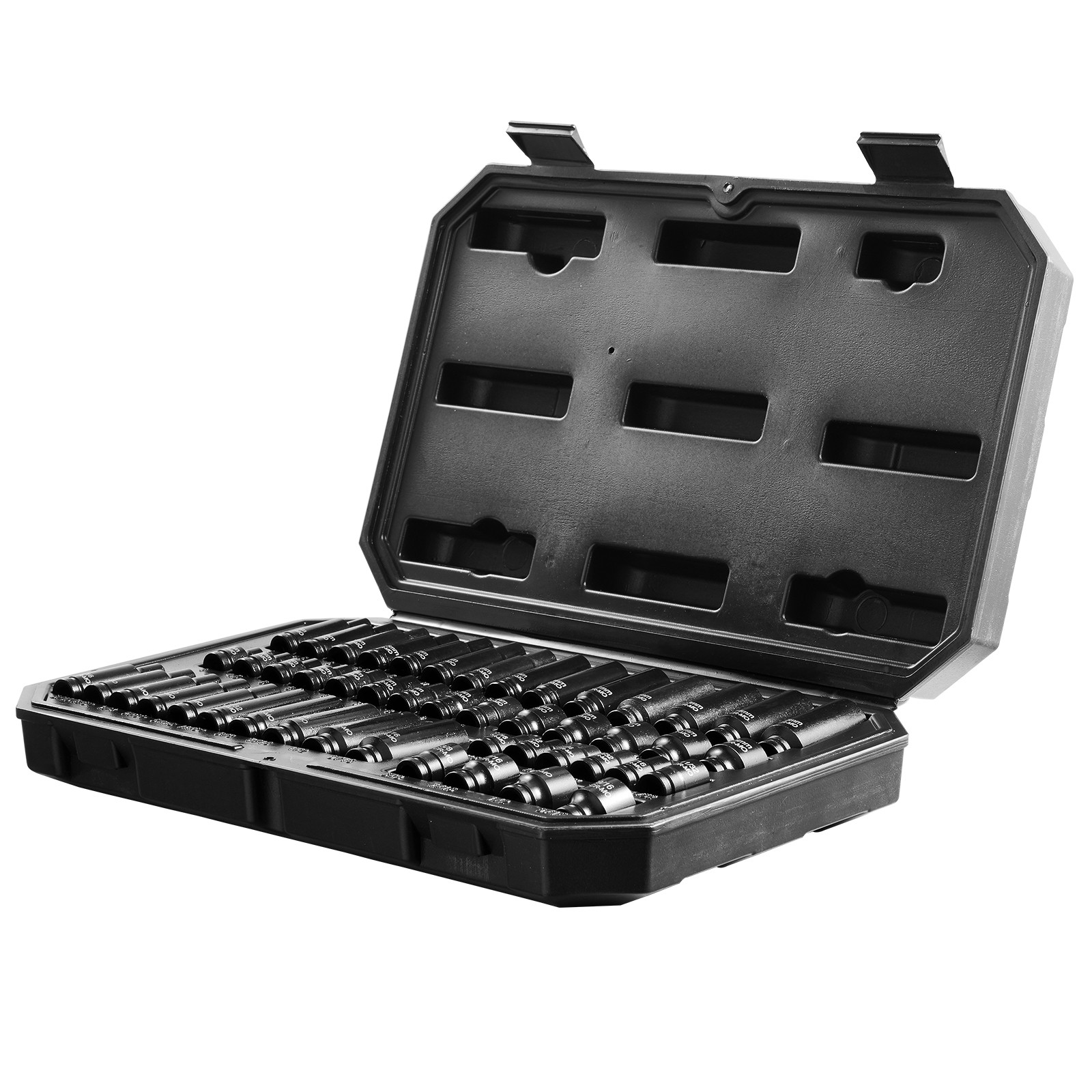 VEVOR Impact Sockets Set 48pcs 6-Point 1/4″ Drive Bit Ratchet Tool Kit Case