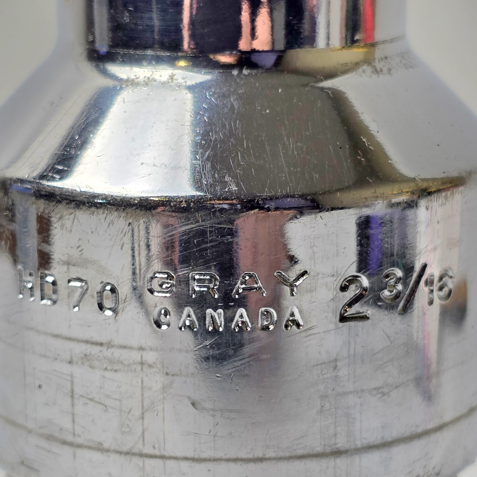 HD 70 Gray Canada 2 3/16″ 12-point shallow chrome socket with a 3/4″ drive #0592