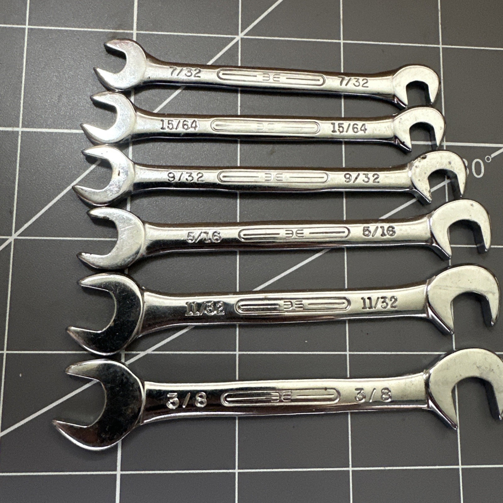Vintage USA Made By EE 4 Way Angle Ingintion Electric Wrench 6pc Set Chrome SAE
