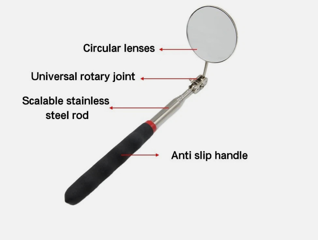 Extending Inspection Mirror Telescopic Swivel Car Mechanic Folding Tool 360 DIY