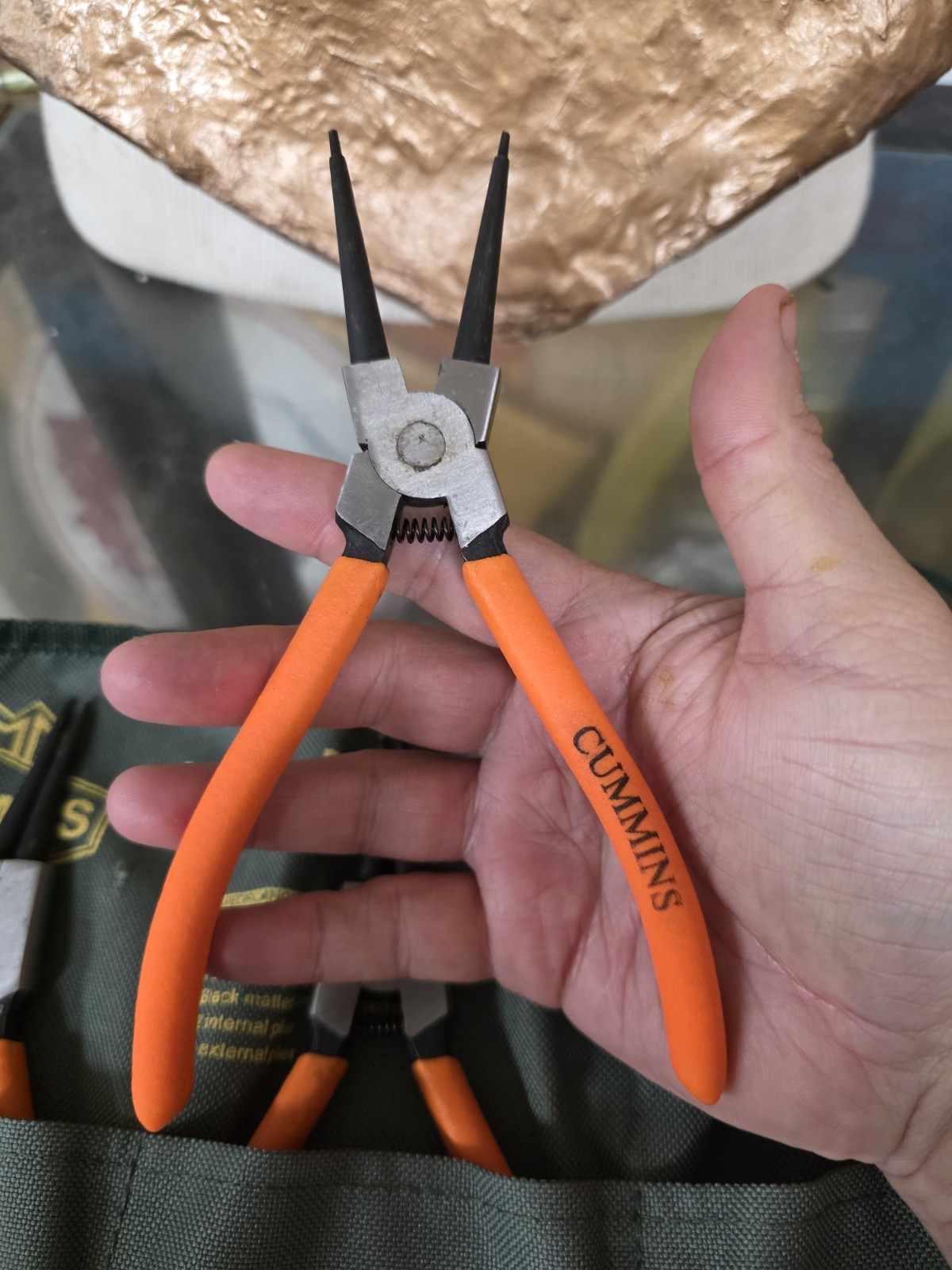 Vintage Cummins Industrial Tools 4pc. Heavy Duty Snap Ring Pliers Orange 5728