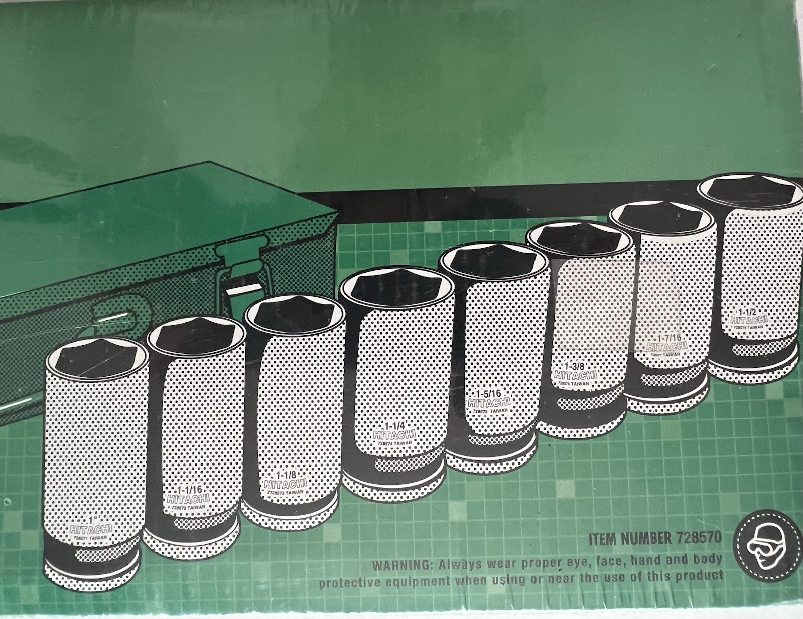 Hitachi 3/4″ 8-Piece Sae Deep Impact Hex Driver Square Drive Set Taiwan Case