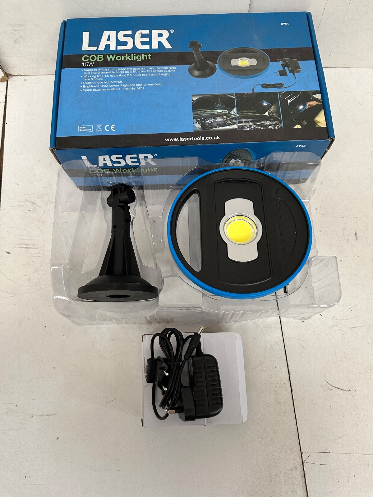 Laser 6760 COB Worklight 15w FREE UK NEXT DAY DELIVERY VAT INCLUSIVE