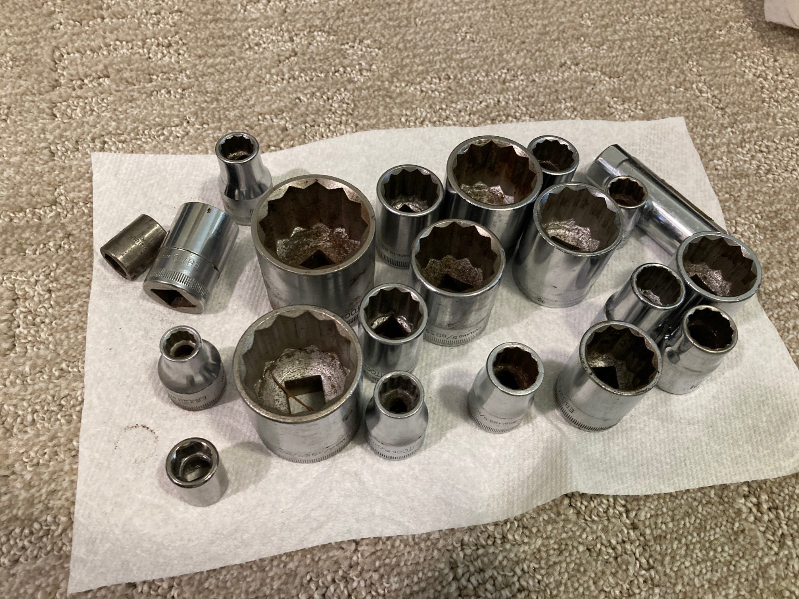 VINTAGE BRITOOL SOCKET SET Made England 1/2” and 3/8″ Drive 51 pc W Case