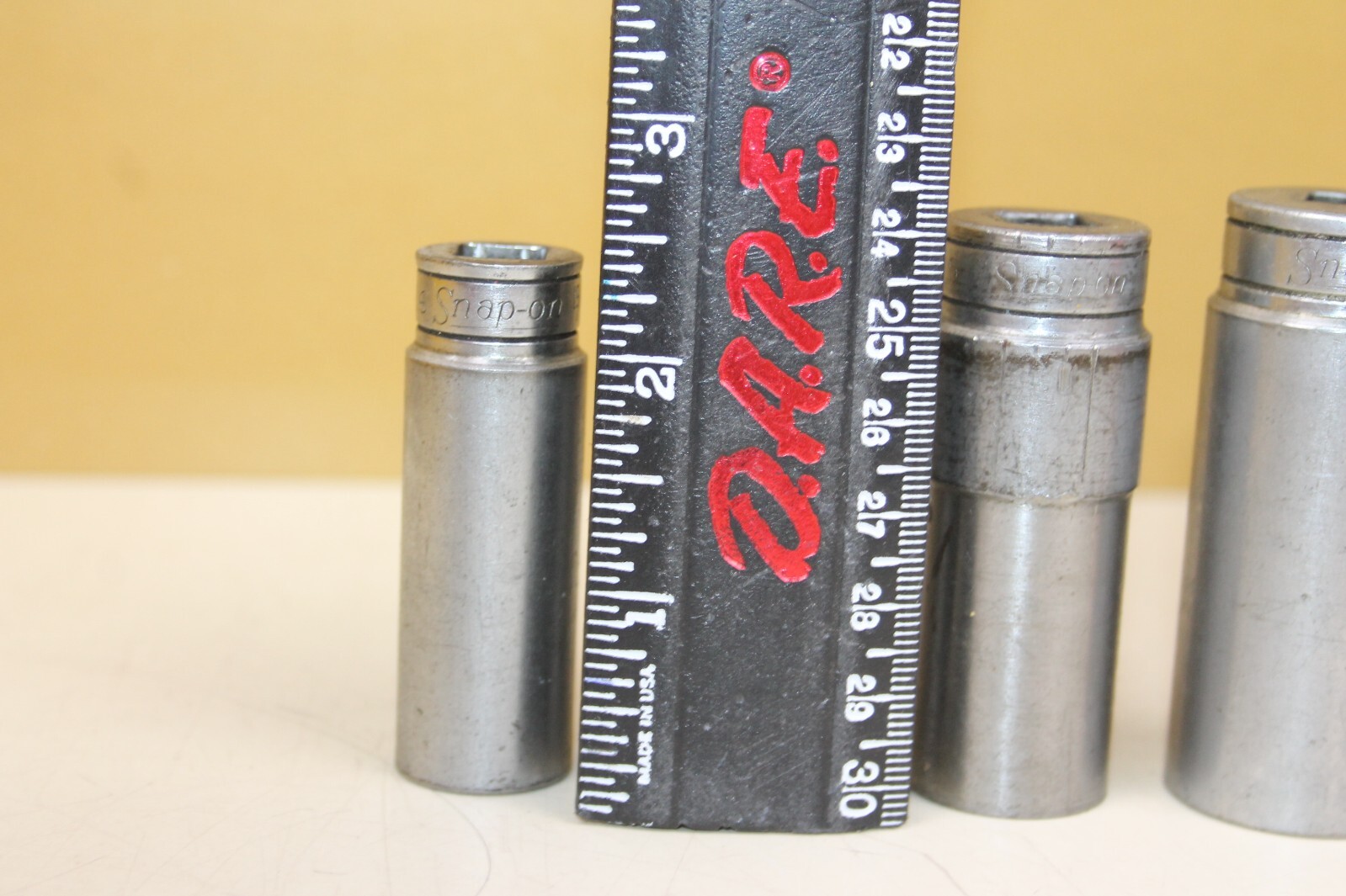 (4) Snap-On Sockets «SF» 191, 221, 241, 281 ~ 3/8″ Dr. ~ 12 Point (loc:LD1)