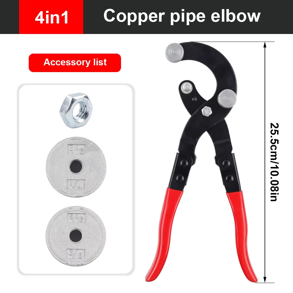 4-in-1 Way Brake Pipe Bender Fuel line Tubing Bending Tool 3/16″ 1/4″ 5/16″ 3/8″