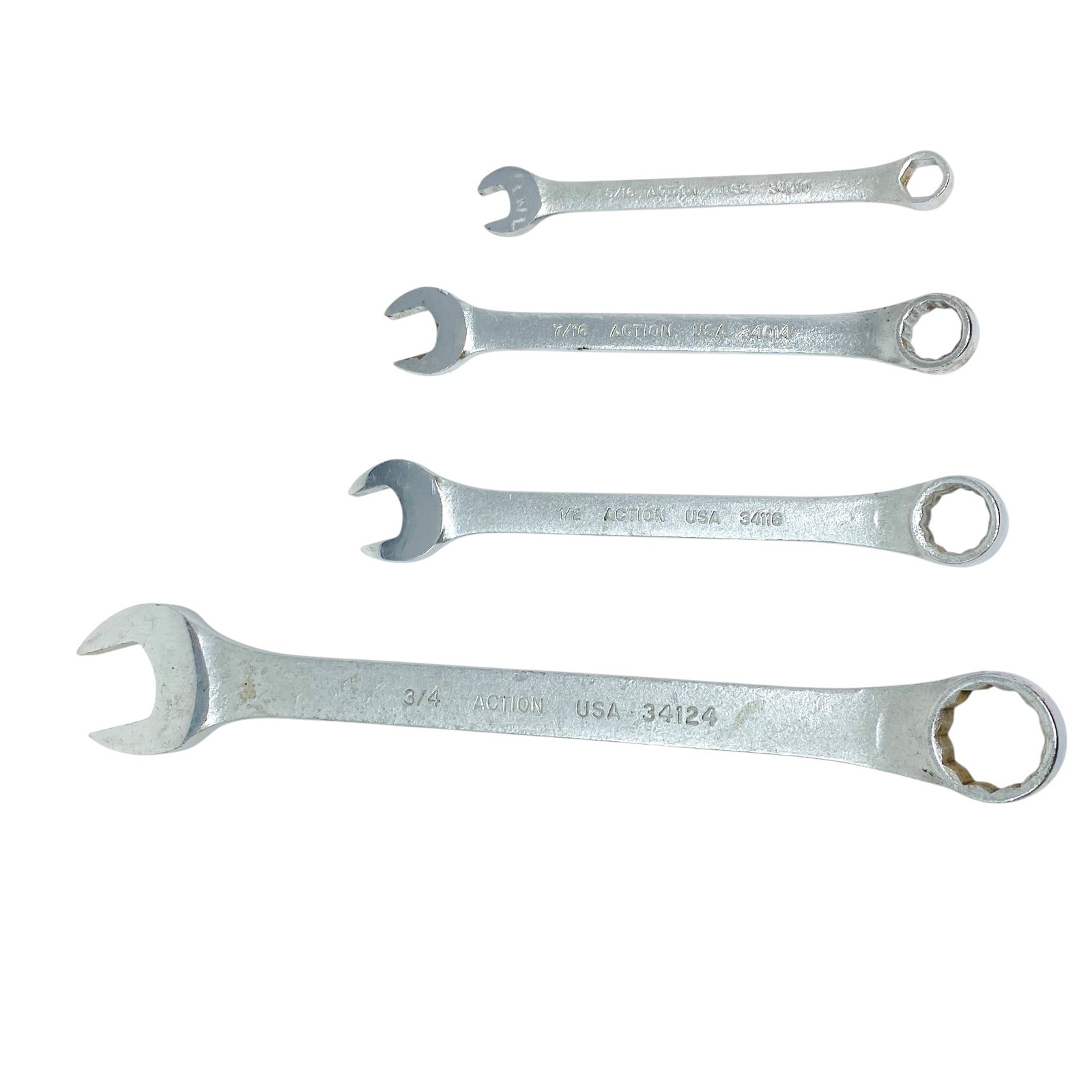 Action USA Lot SAE Combination Wrench Hand Tool Equipment Set, 4 Pcs
