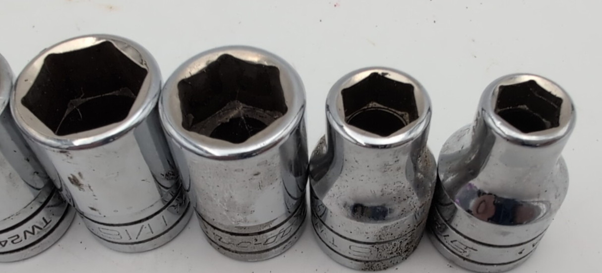 Snap-On Tools USA 5pc Large SAE Socket Set Lot, 1/2″ Drive