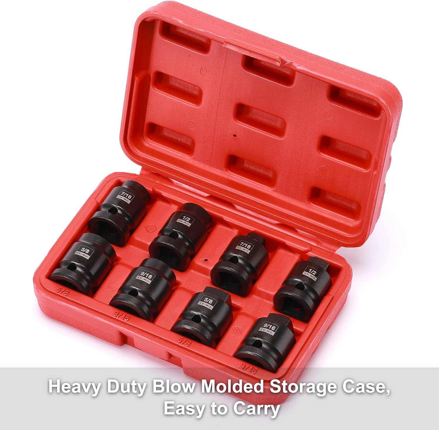 8PCS 1/2-Inch Drive Pipe Plug Socket Set Cr-Mo 7/16″, 1/2″, 5/8″, 9/16″
