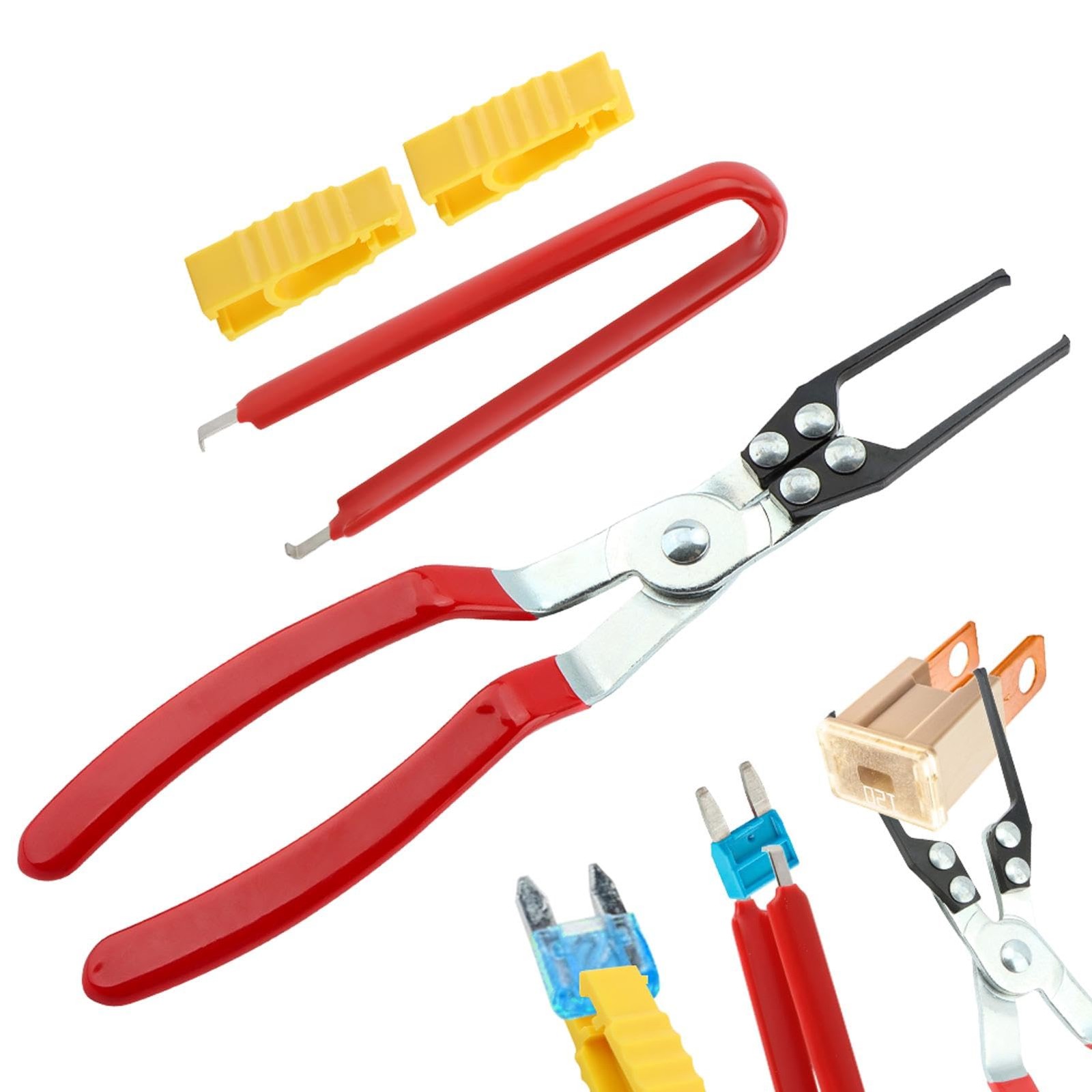 Relay Puller Pliers and Fuse Remover Tools, 4Pack Automobile red