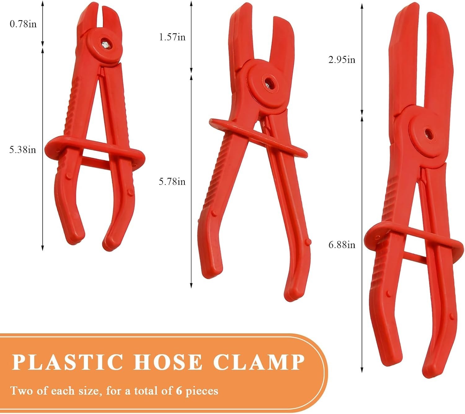 Hose Clamp Pliers Set, 6 PCS, Straight Hose Pinch Off Tool