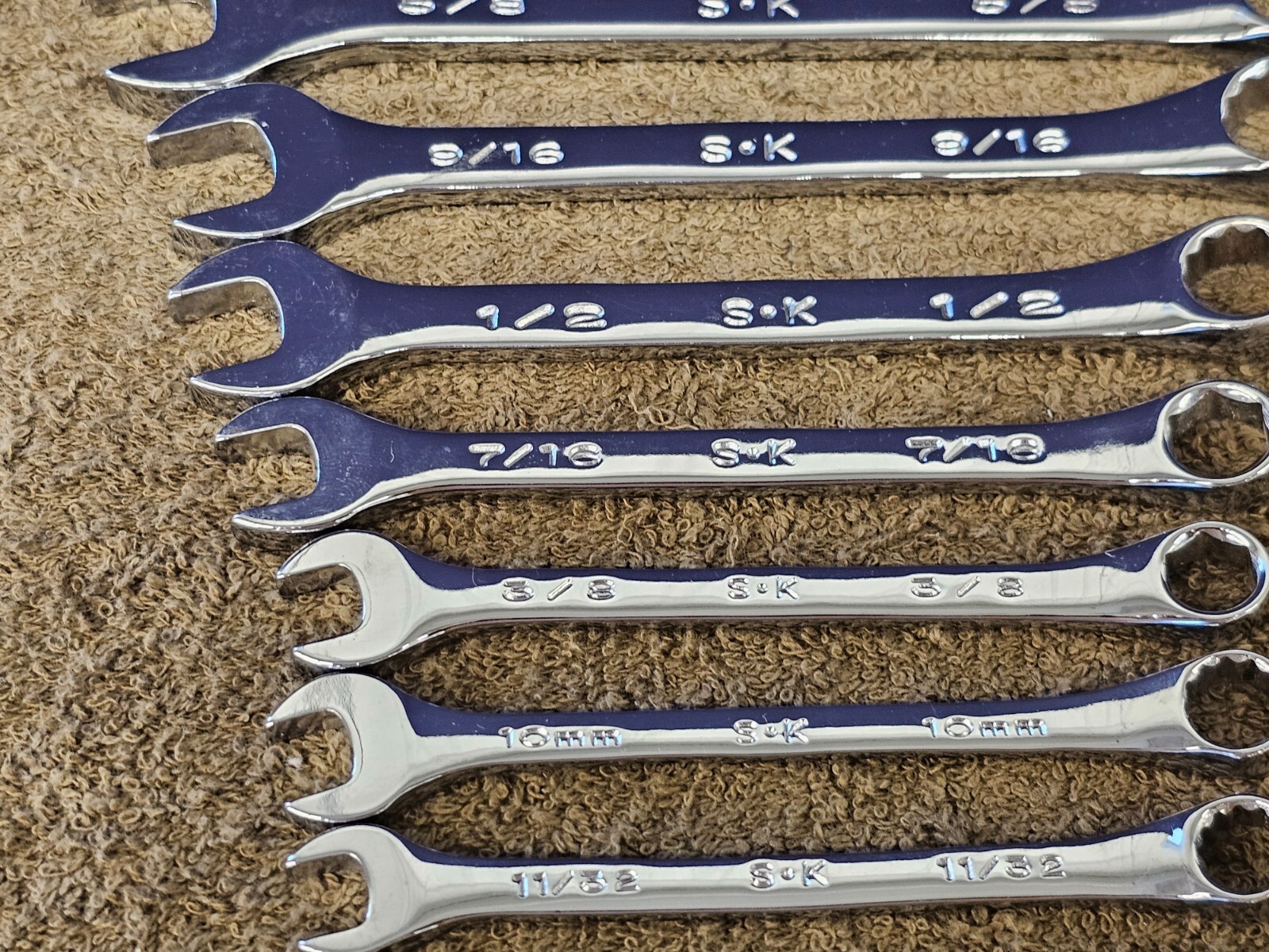 SK Combination Wrench Set SAE 88232 1-1/4 7/8 3/4 9/16 1/2 3/8 1/4 10mm 88000