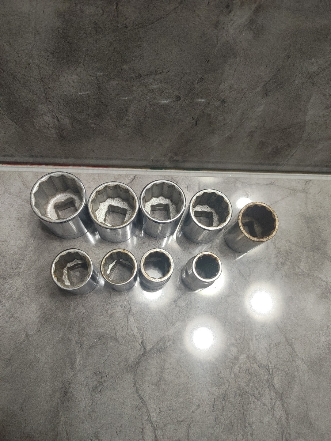 12 Piece Craftsmen Set 9 Craftsman 12pt 1/2 «Drive Sockets and 3 Extention
