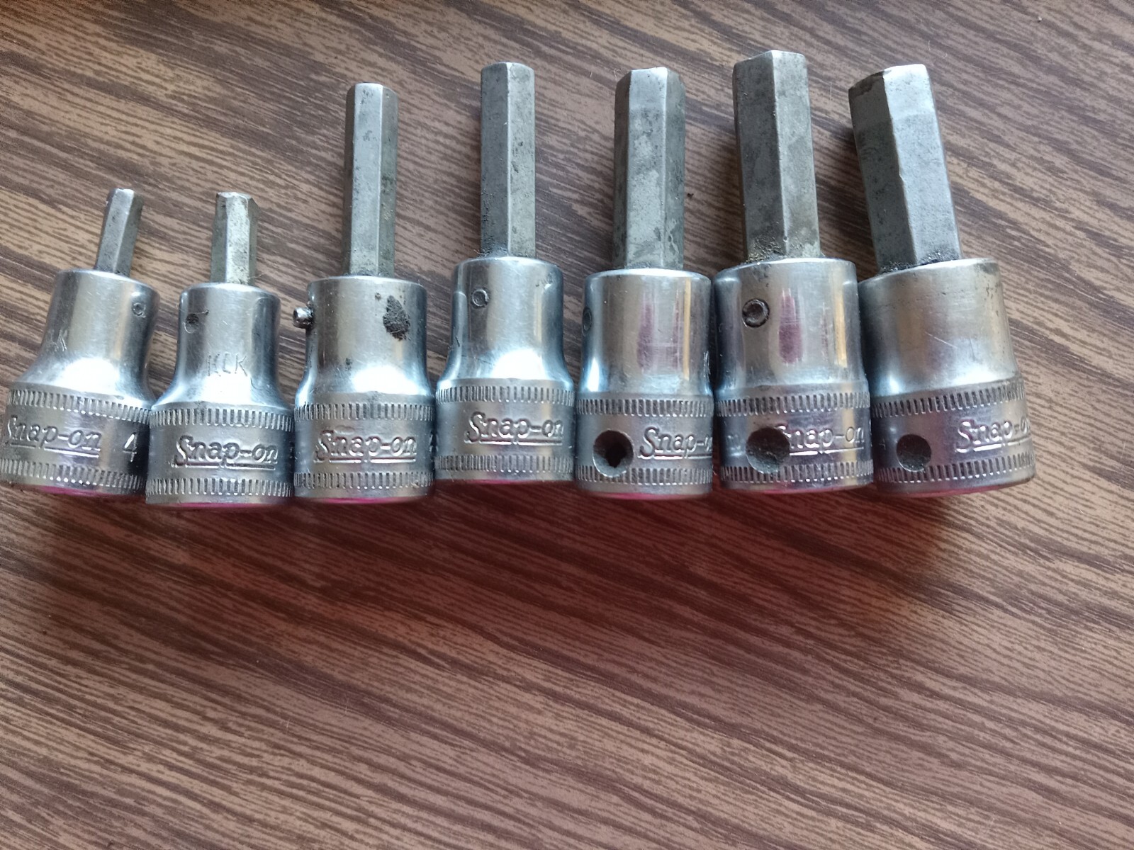 Snap-On FAM4-10 4MM-10MM 3/8″ Drive 7 Piece Metric Hex Bit Driver Sockets USA