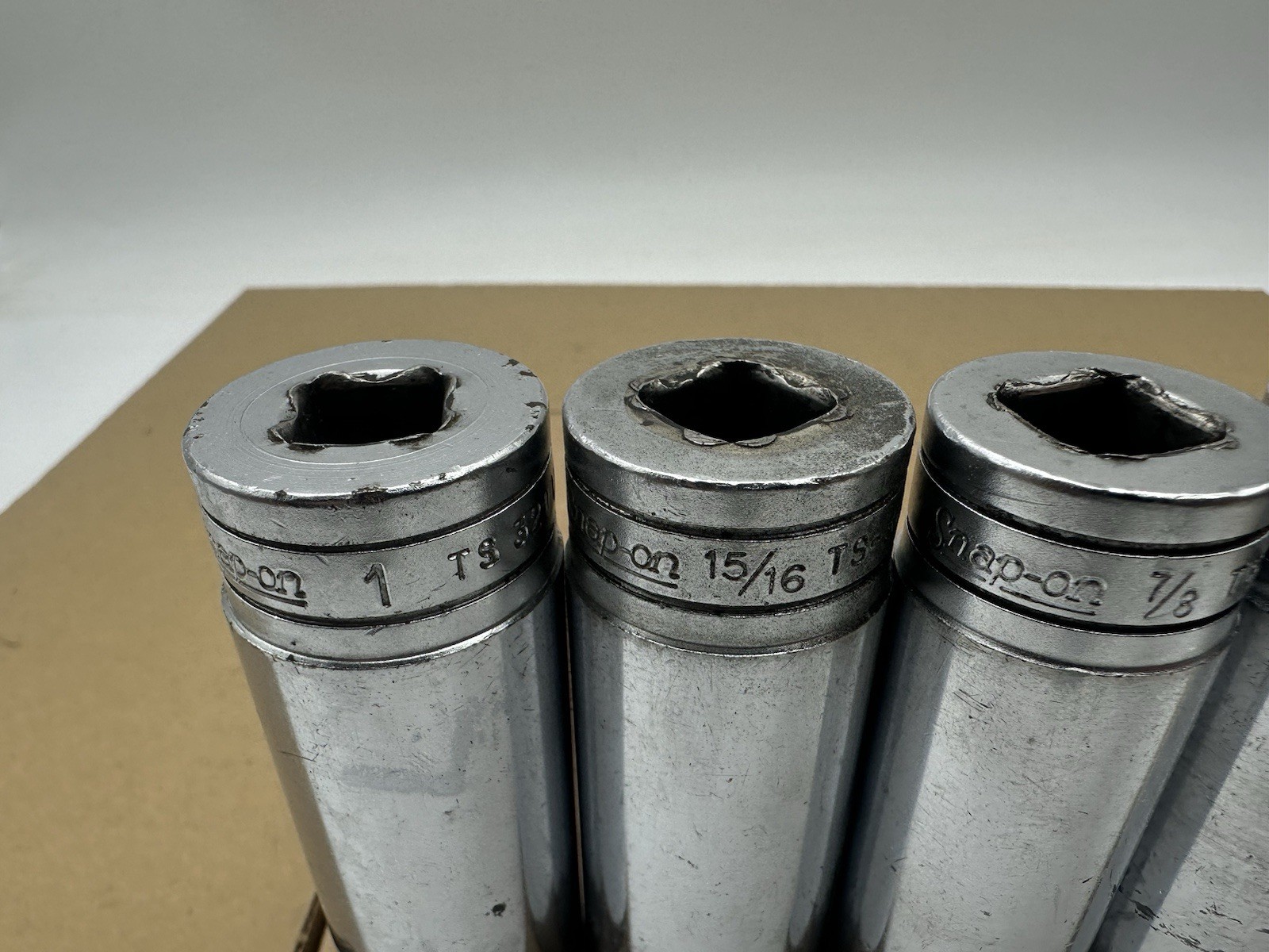 Snap On Set 7pc Standard 6 Point 1/2” Drive Socket Set 1/2” – 1” TS161-TS321 USA