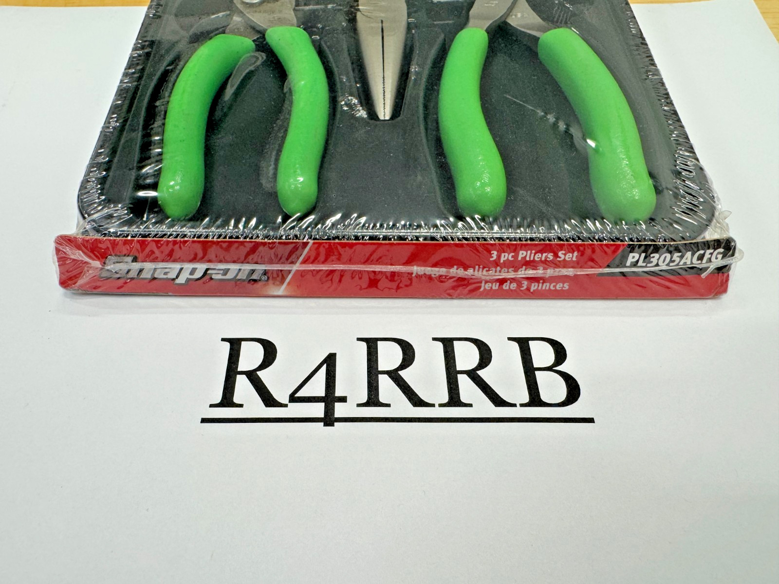 Snap-on Tools USA NEW 3pc SMALL GREEN Soft Grip Mix Combo Plier Set PL305ACFG