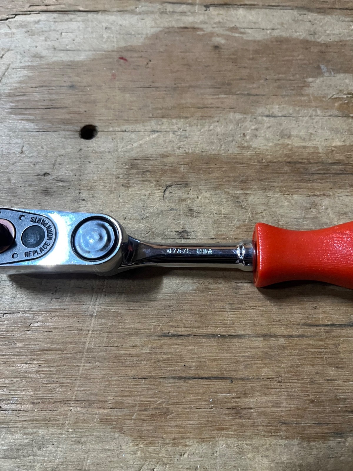 Proto 1/4 Drive 4757L Indexable Ratchet Red Handle