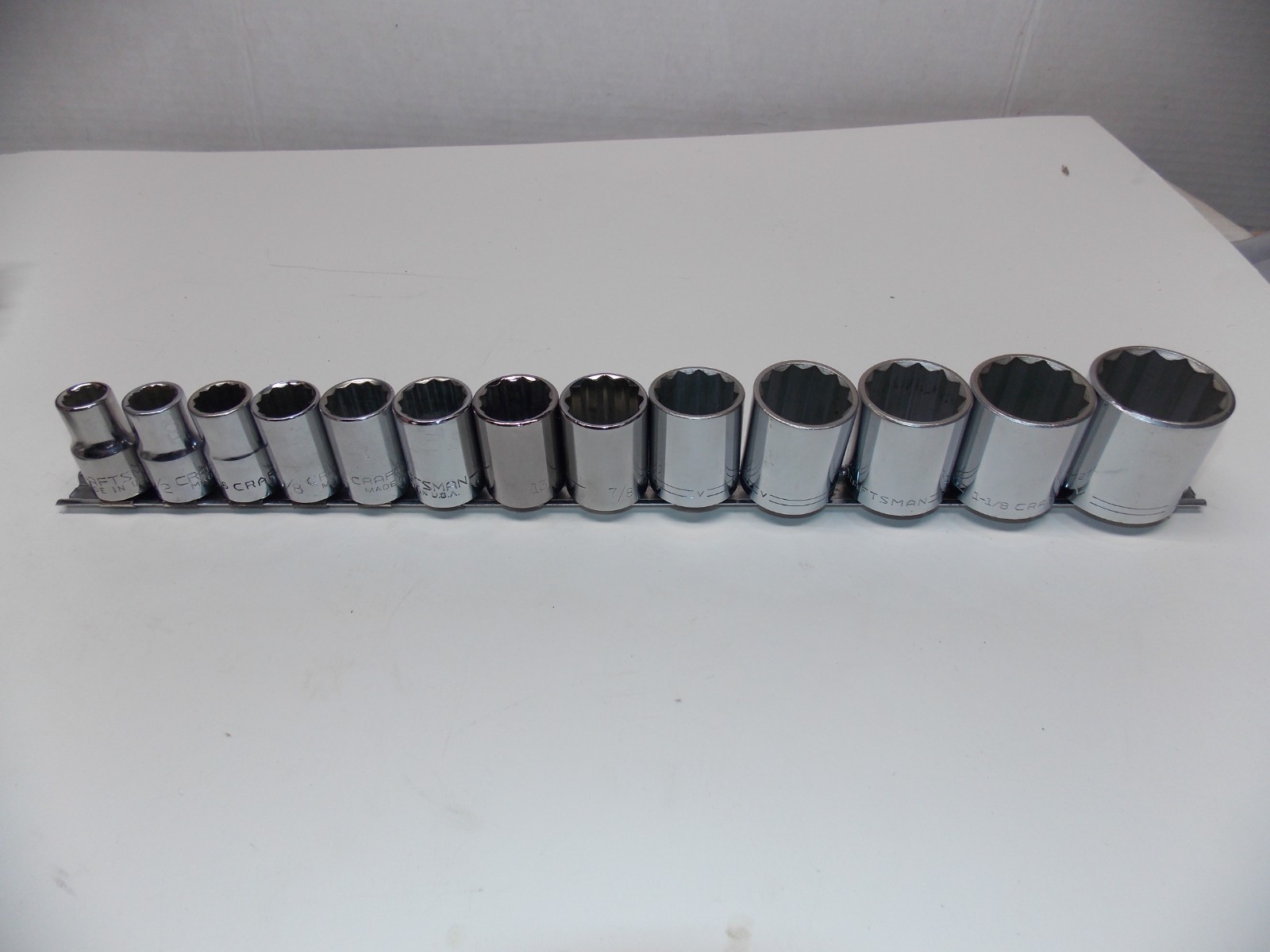 13 Pc Craftsman USA 1/2″ Dr 12 Pt Socket «V » 7/16″ to 1 1/4″ EXC FREE SHIP