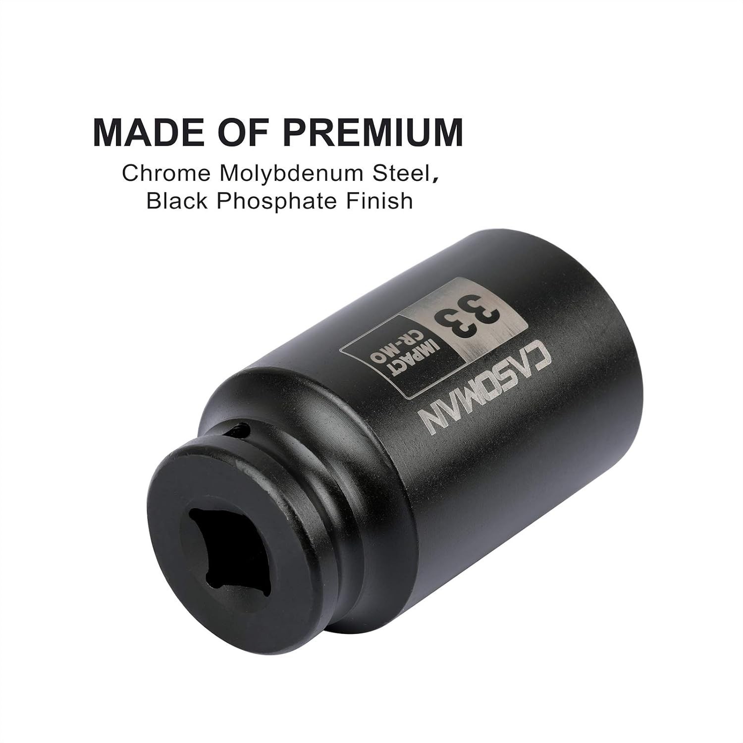 33mm 6 PT Impact Socket – High-Torque Chrome Molybdenum Steel Construction