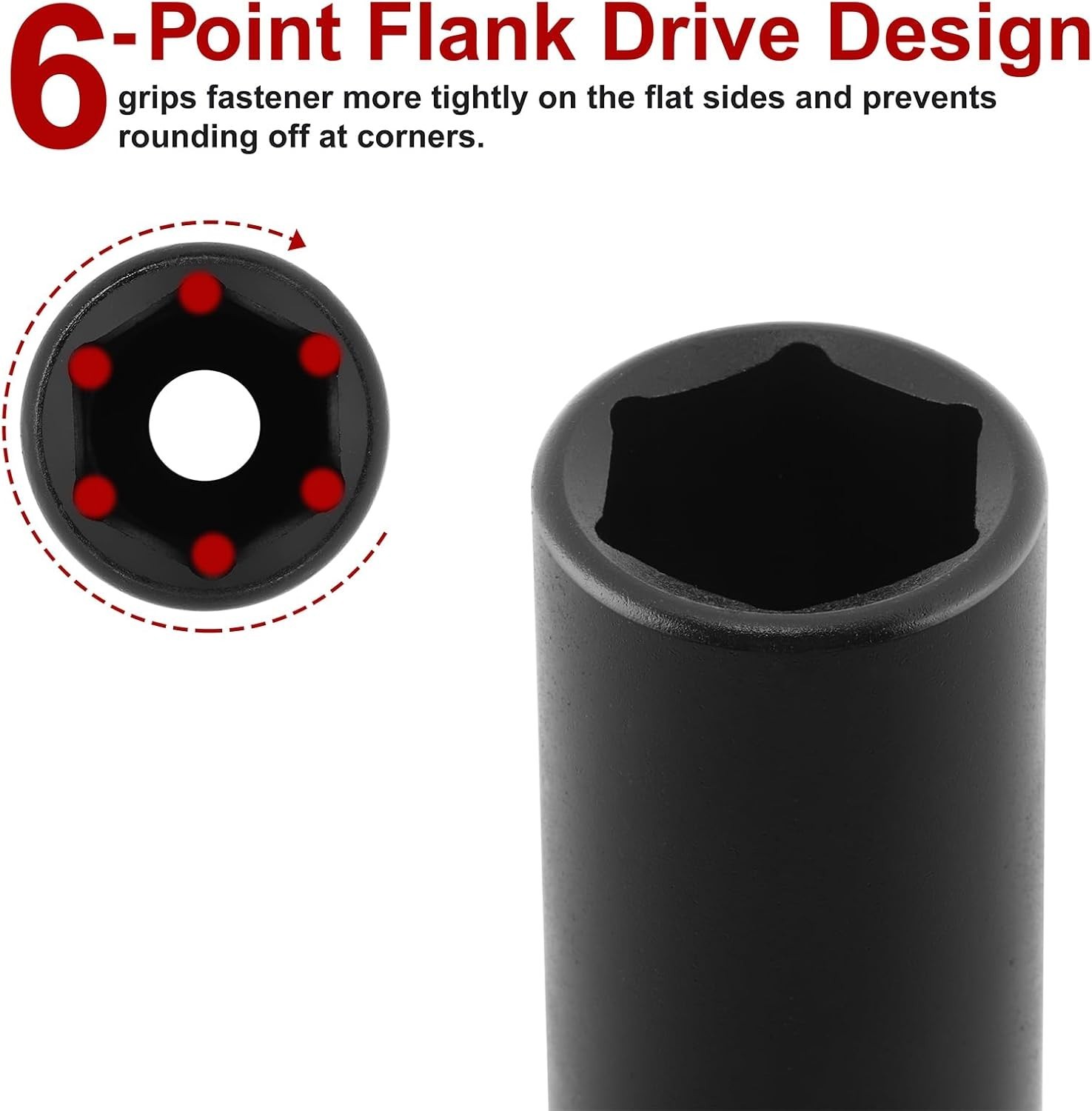 Durable Chrome Molybdenum 1/2″ Drive 15/16″ Deep Impact Socket – 6-Point Grip