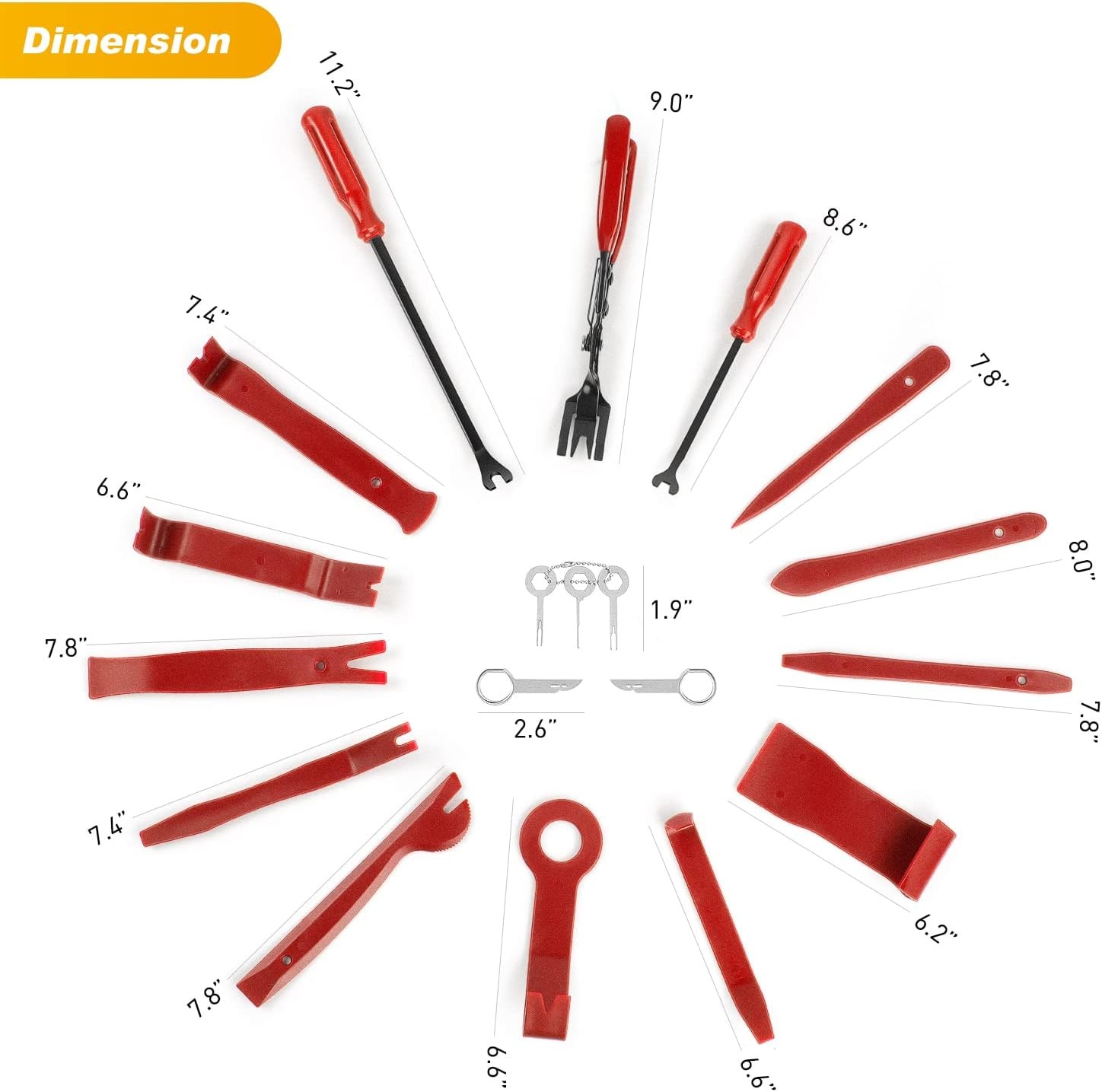 19-Piece Interior Trim Removal Tool Set: For interior trim panels