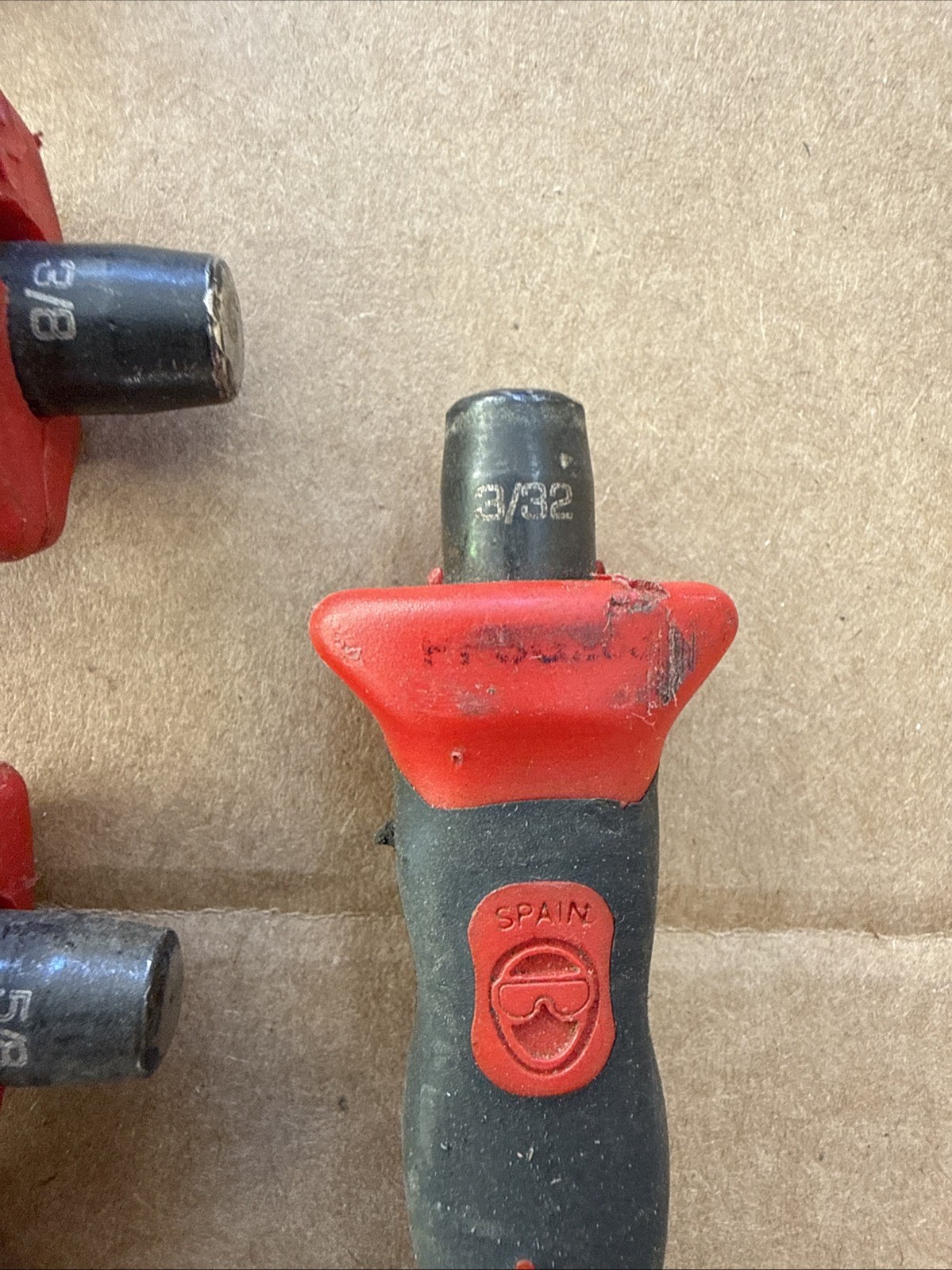 SNAP-ON 9PC Red SOFT GRIP PUNCH AND CHISEL SET #PPCSG710