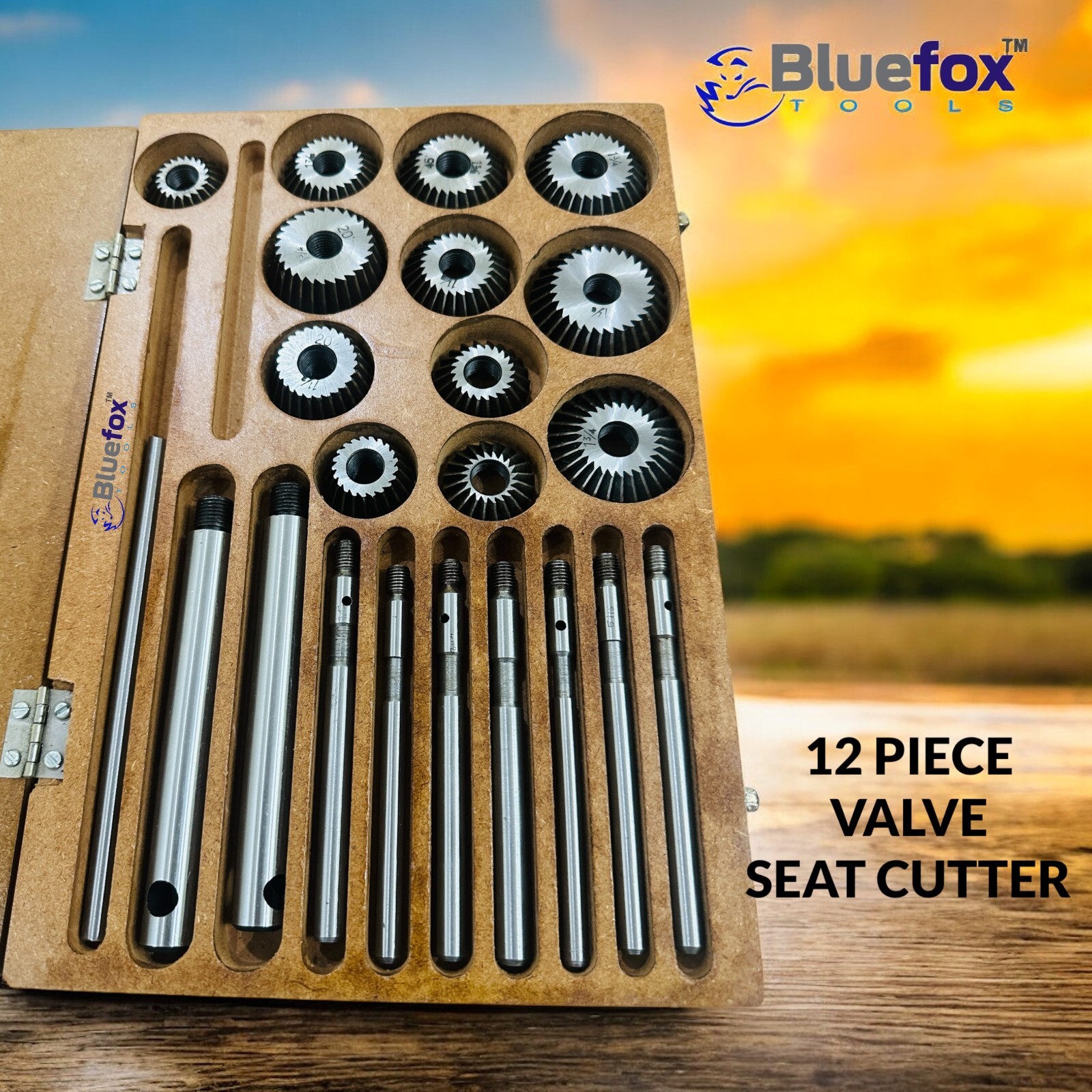 New Valve Seat & Face Cutter Set 12 Pcs Set For Vintage Cars & Bikes USA
