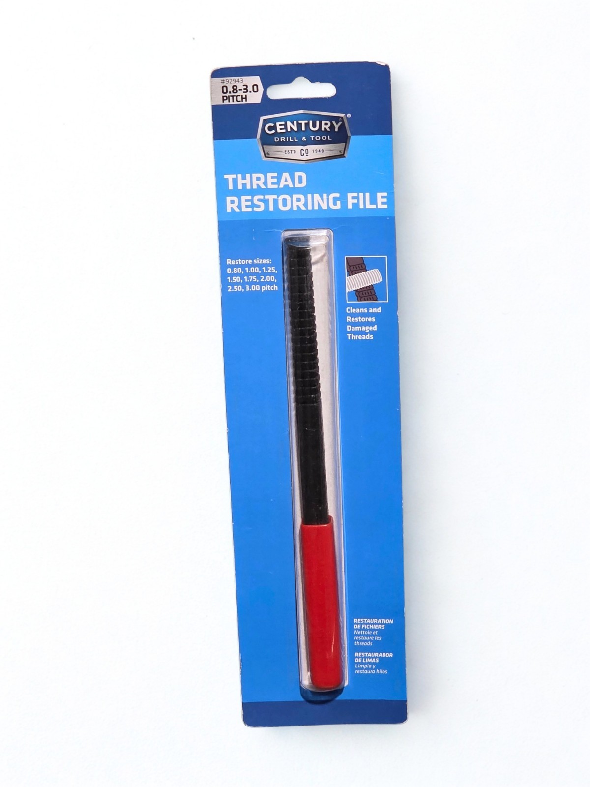 Thread Restoring File Metric 0.8–3.0 Pitch Bolt Repair Tool Century #92943 NEW