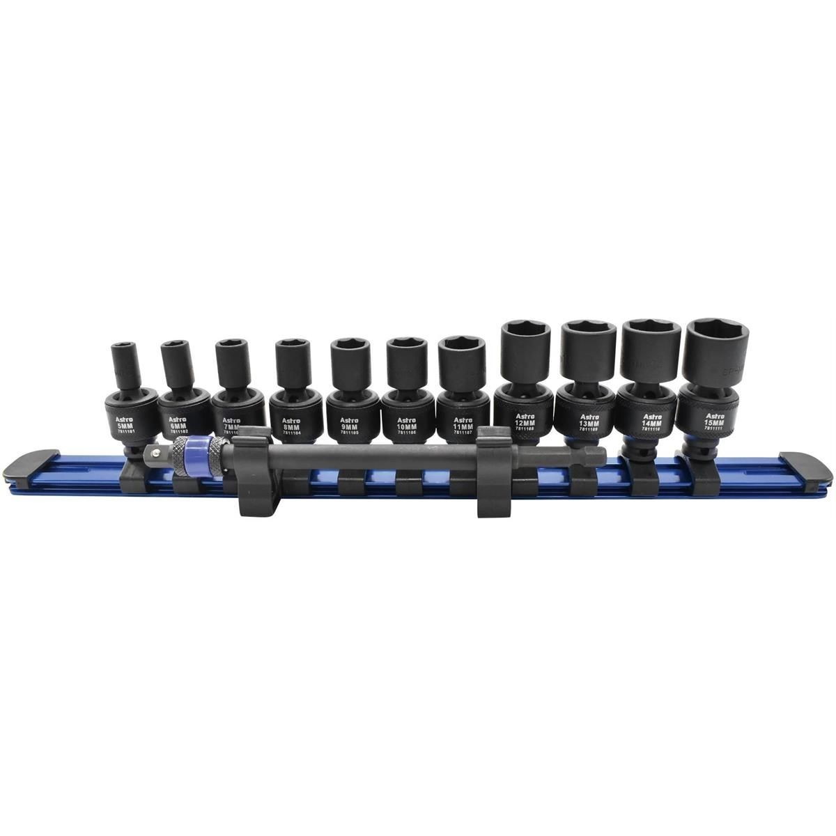 Astro Pneumatic 78111 – 12 Pc 1/4″ Square & Hex Dr Magnetic Universal Impact Set