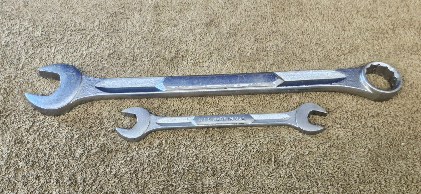2 Thorsen Combination Open End Wrench Set 2032 1″ 3018 5/8″ 9/16″ SAE USA 12 PT