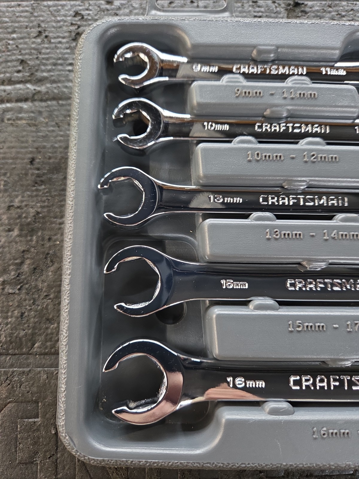 Craftsman Professional USA NOS 5 Piece Metric Flare Nut Wrench Set 9-42013