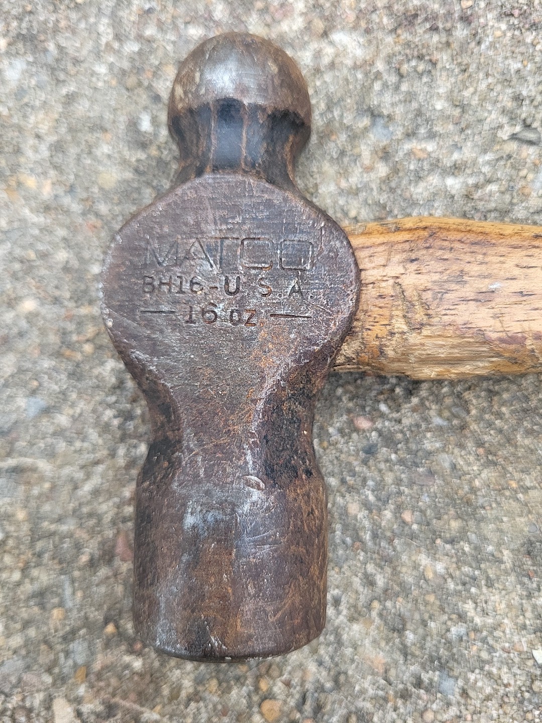 Used MATCO BH16 16oz Ball Peen Hammer Wood Handle USA