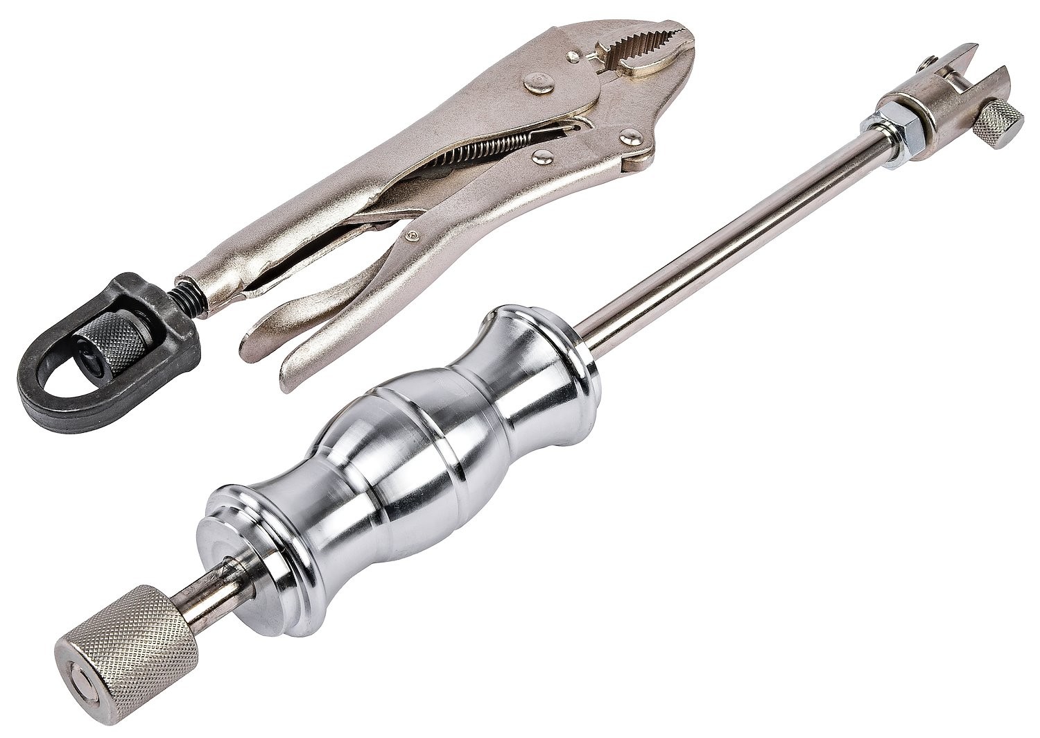 JEGS 81789 Locking Pliers Slide Hammer Vice Grips (9 in. Long Curved Jaw with Wi