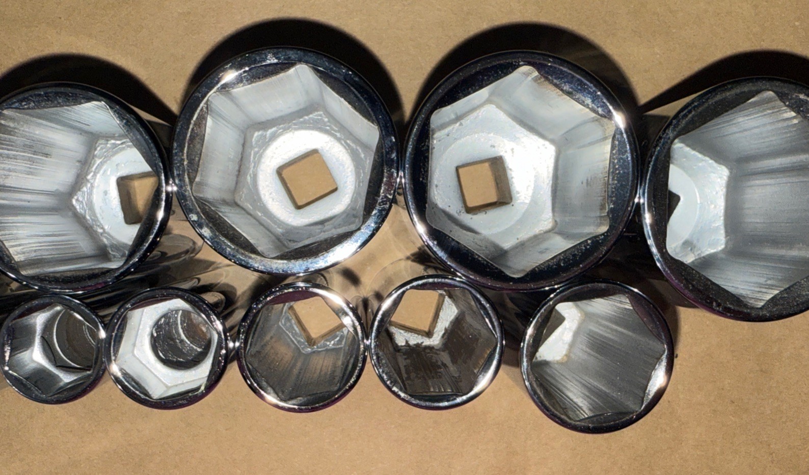 NOS VINTAGE WRIGHT TOOL 1/2” Dr SAE DEEP 16pc SOCKET SET 3/8” To 1-1/2” No 7/8”