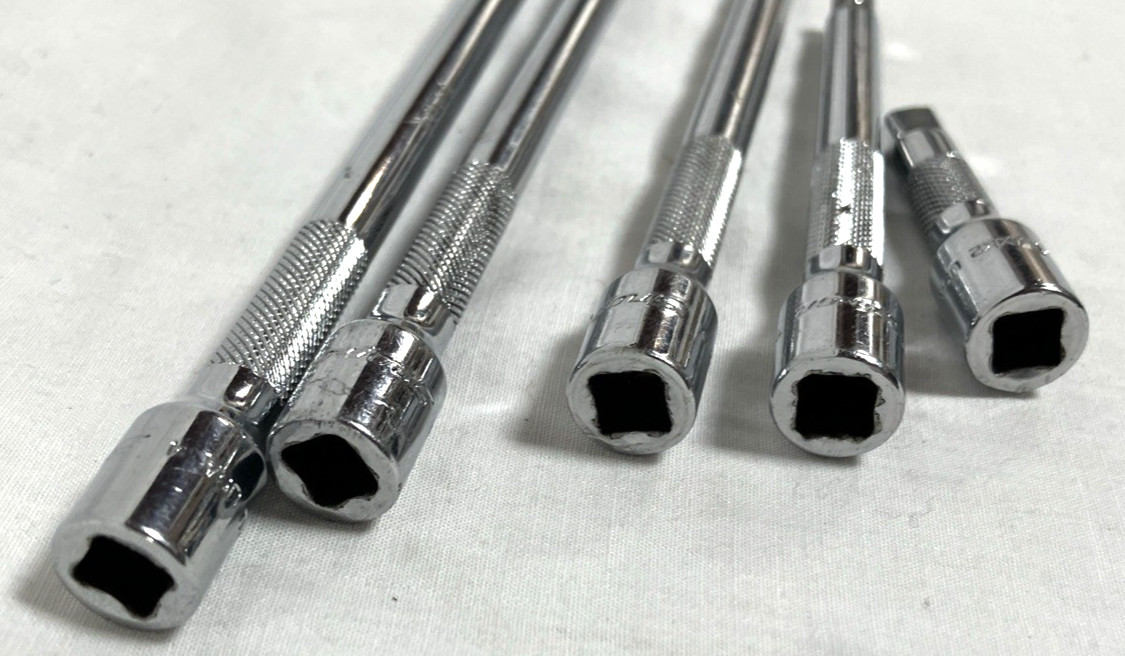 Snap On 1/4” Dr. Knurled Extension 5 Pcs Total 1” 4” 6” 10” 14”