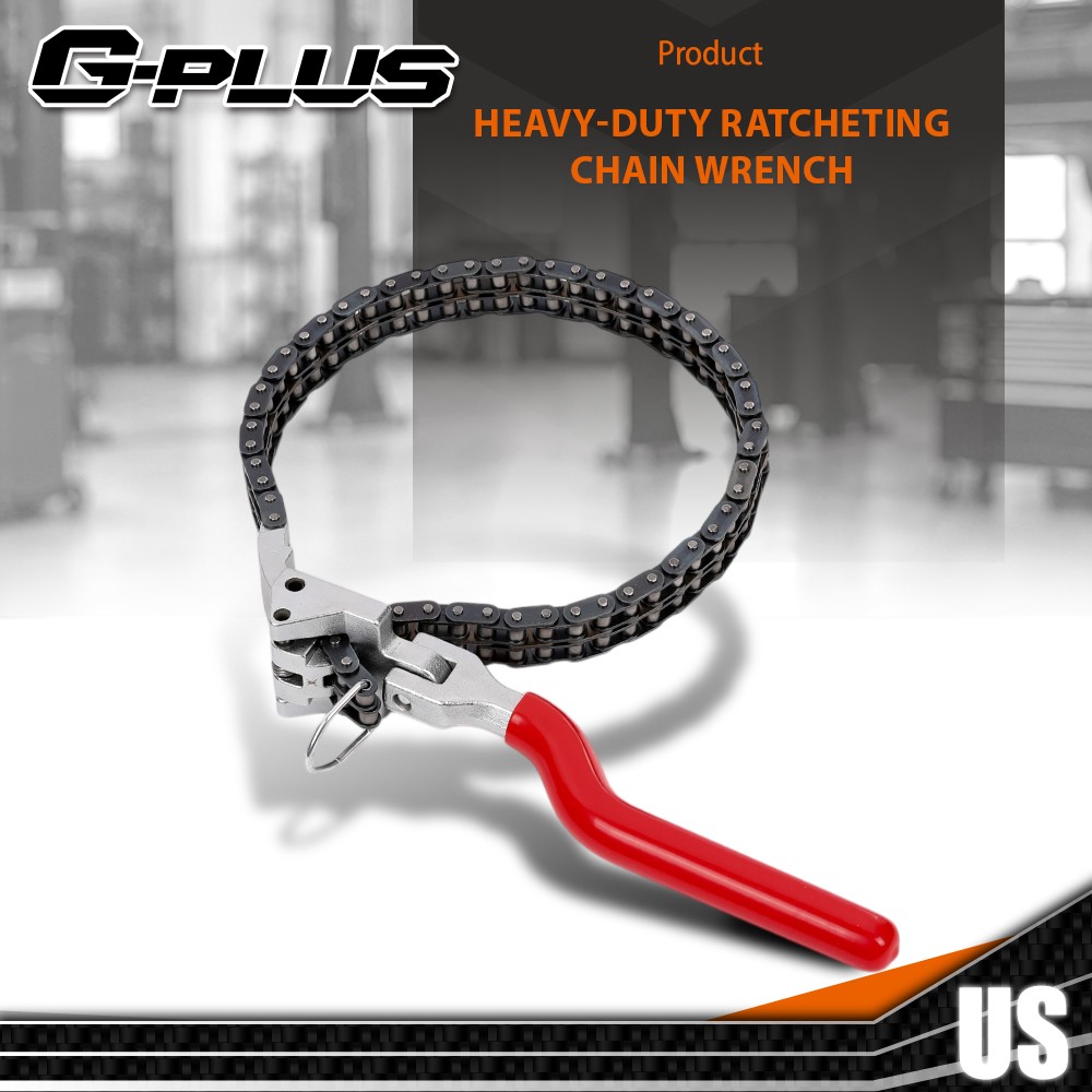 60-160mm Heavy-Duty Ratcheting Chain Wrench Oil Filter Change Pipe Fittings