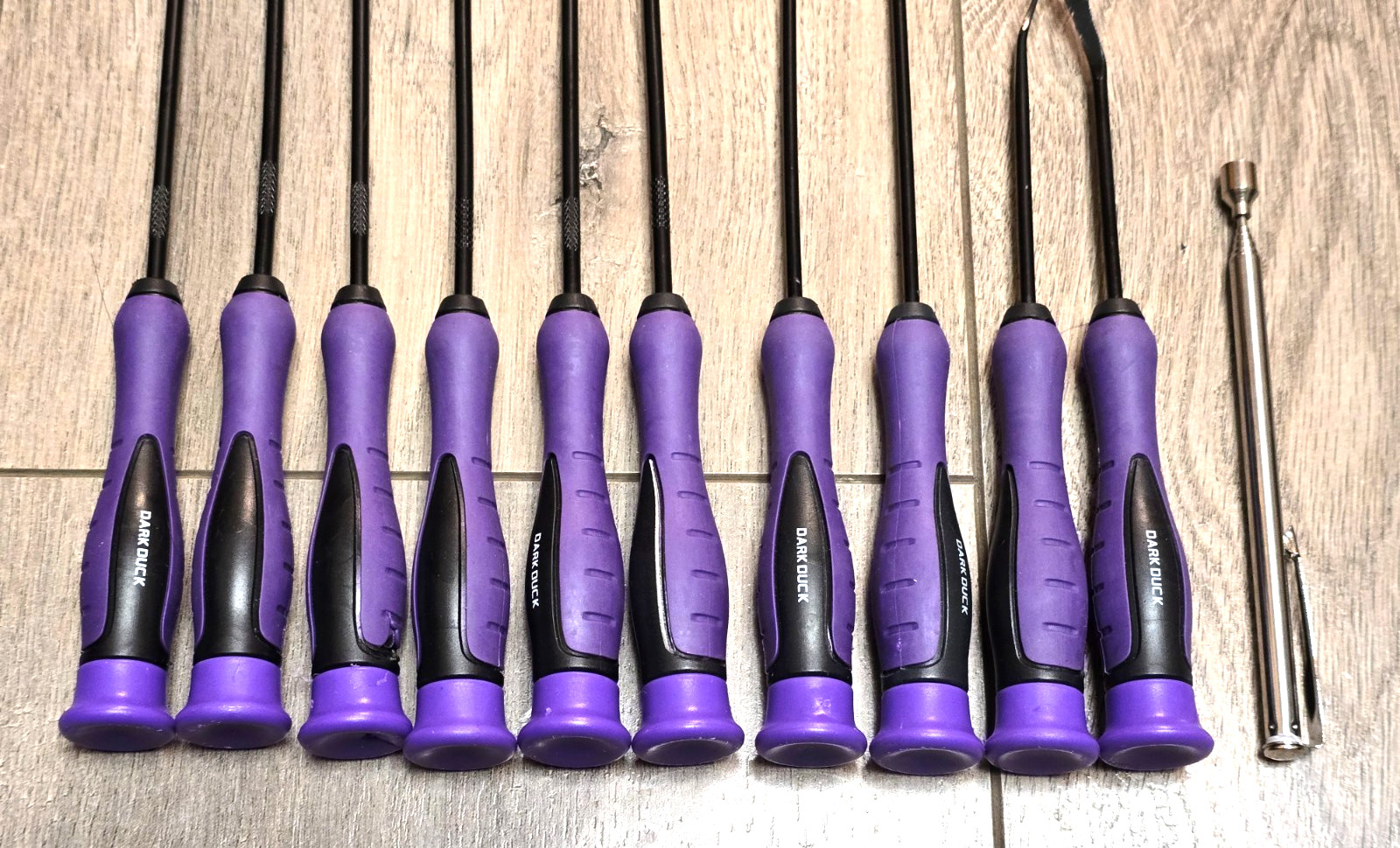 11pc Master Long Hook, Pick, Magnet & O-ring Spoon Set w/ Purple Comfort Grips