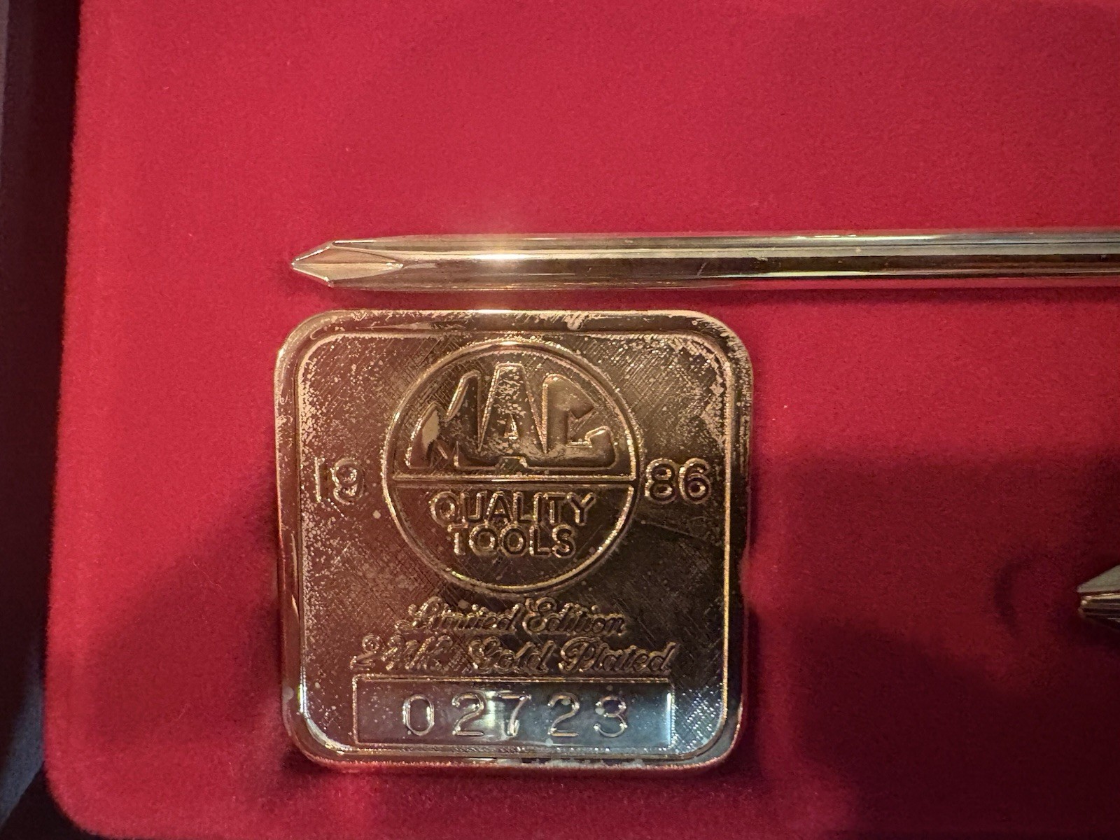 24k Gold Plated Mac Tools Limited edition Screw Driver Set 1986