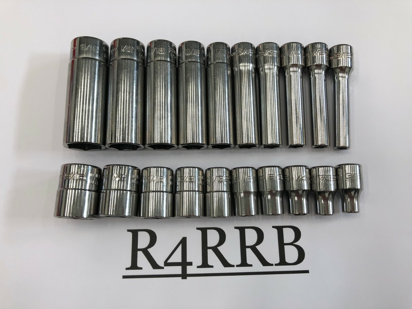 Snap-on Tools USA NEW 20pc 1/4″ Drive 6PT SAE Shallow Deep Socket Set 120STTM