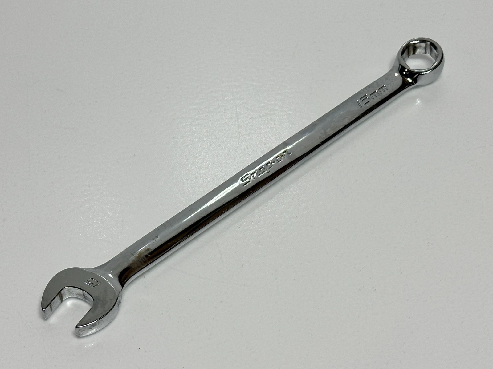 Snap On Tools USA OSHM150A 15mm Metric Chrome Combination Wrench, 6 Point